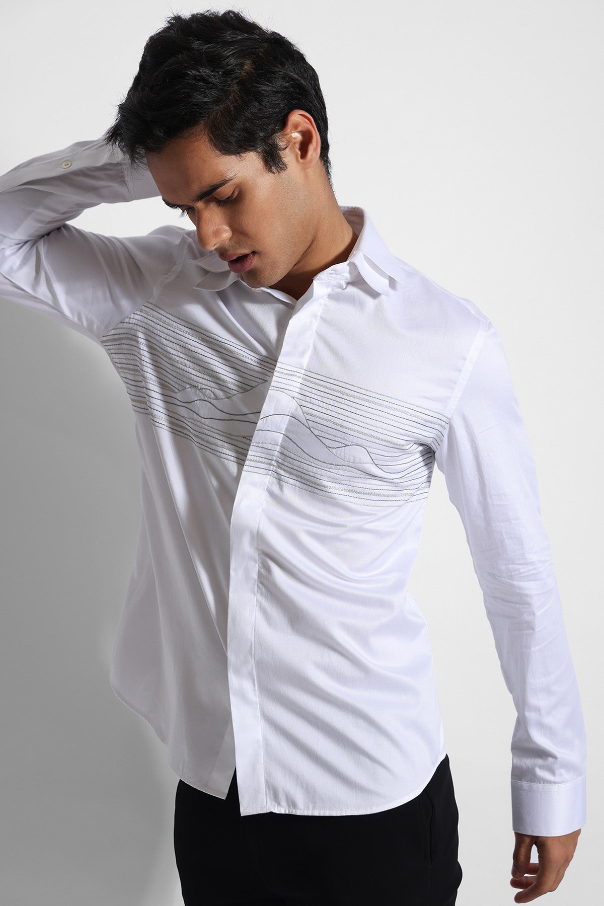 White Turkish Thread Work Shirt