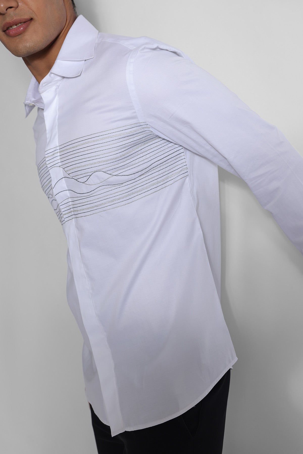 White Turkish Thread Work Shirt