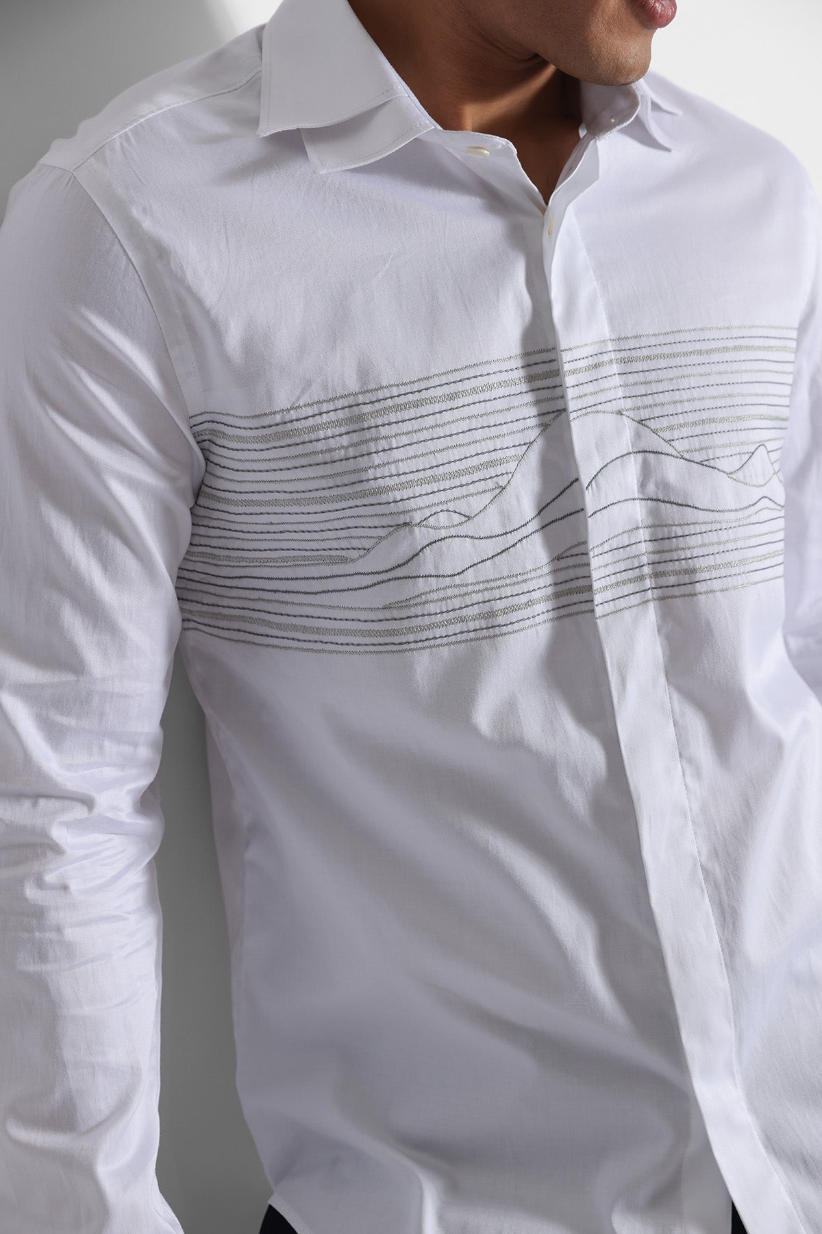 White Turkish Thread Work Shirt