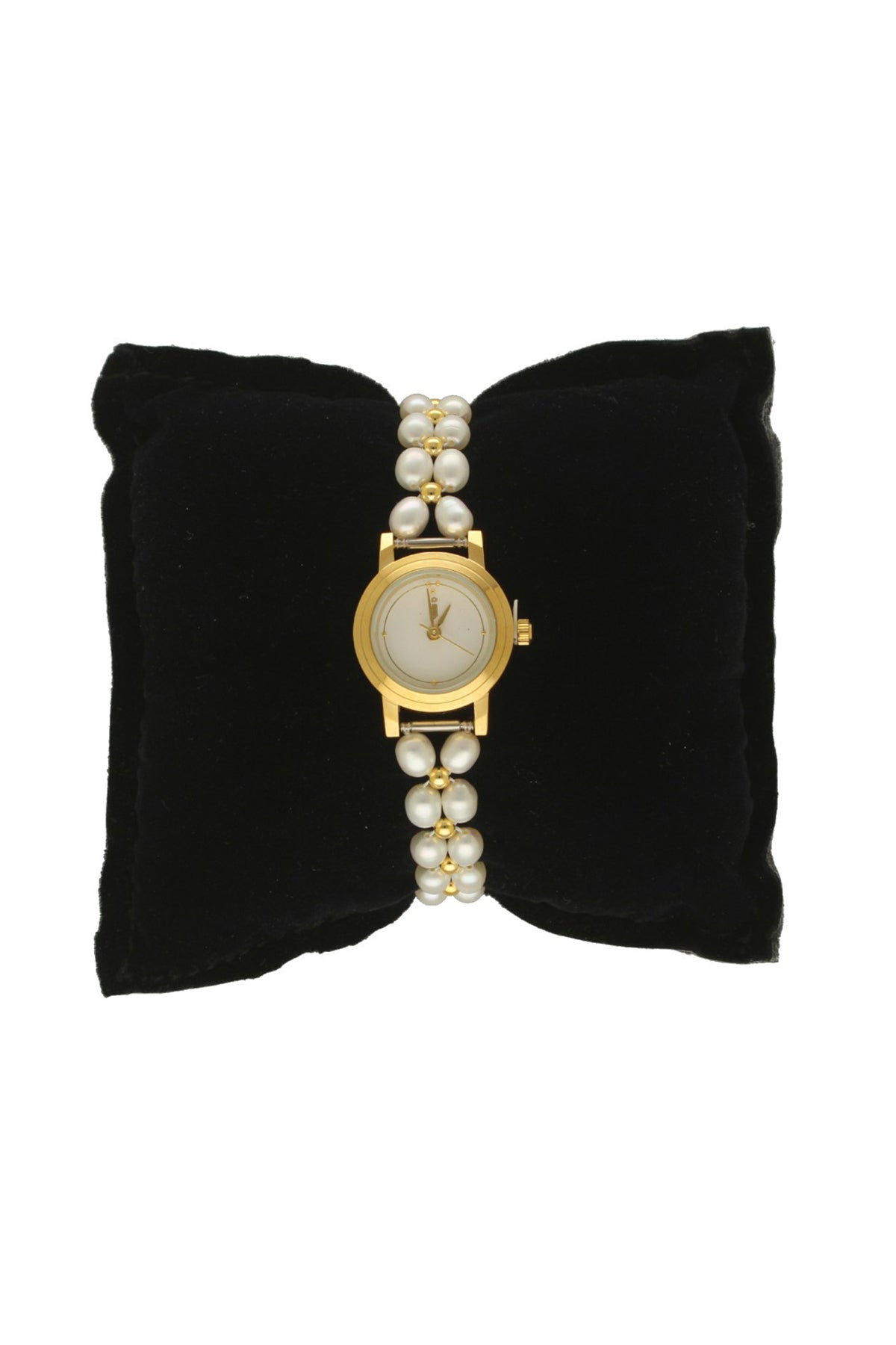 White Two Line Oval Pearl Watch