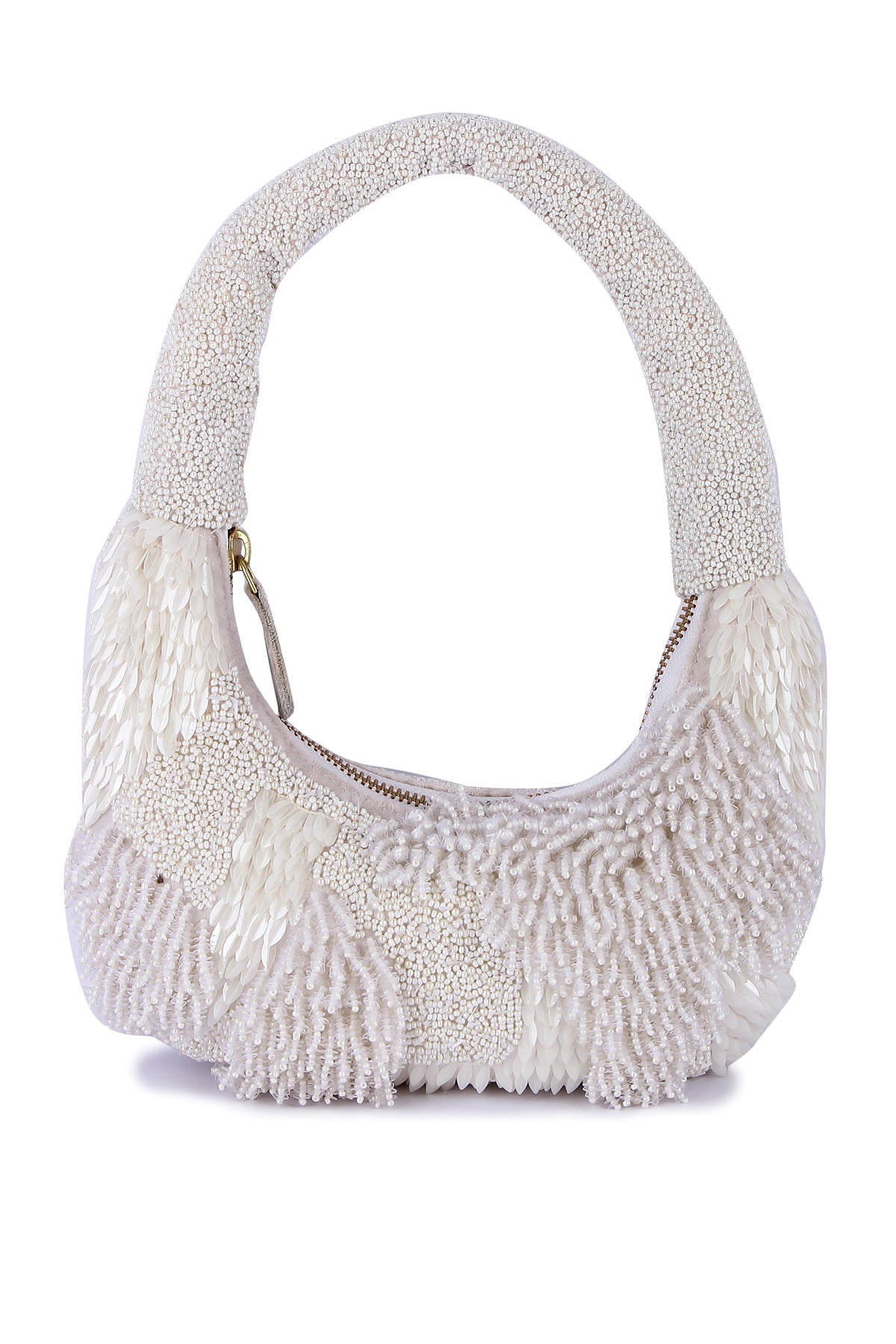 Buy White Velvet Embroidered Purse for women by the Purple sack online available at scrollnshops