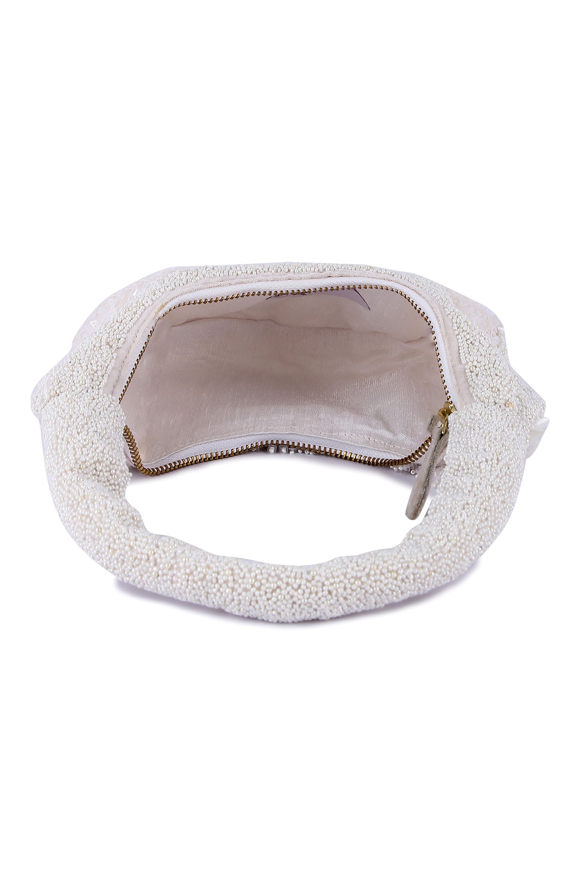 White Velvet Embroidered Purse