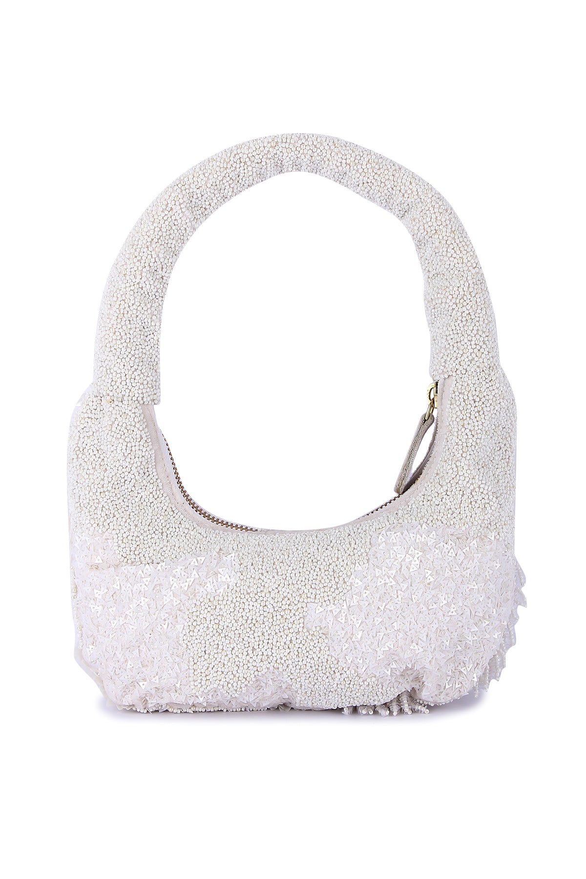 White Velvet Embroidered Purse