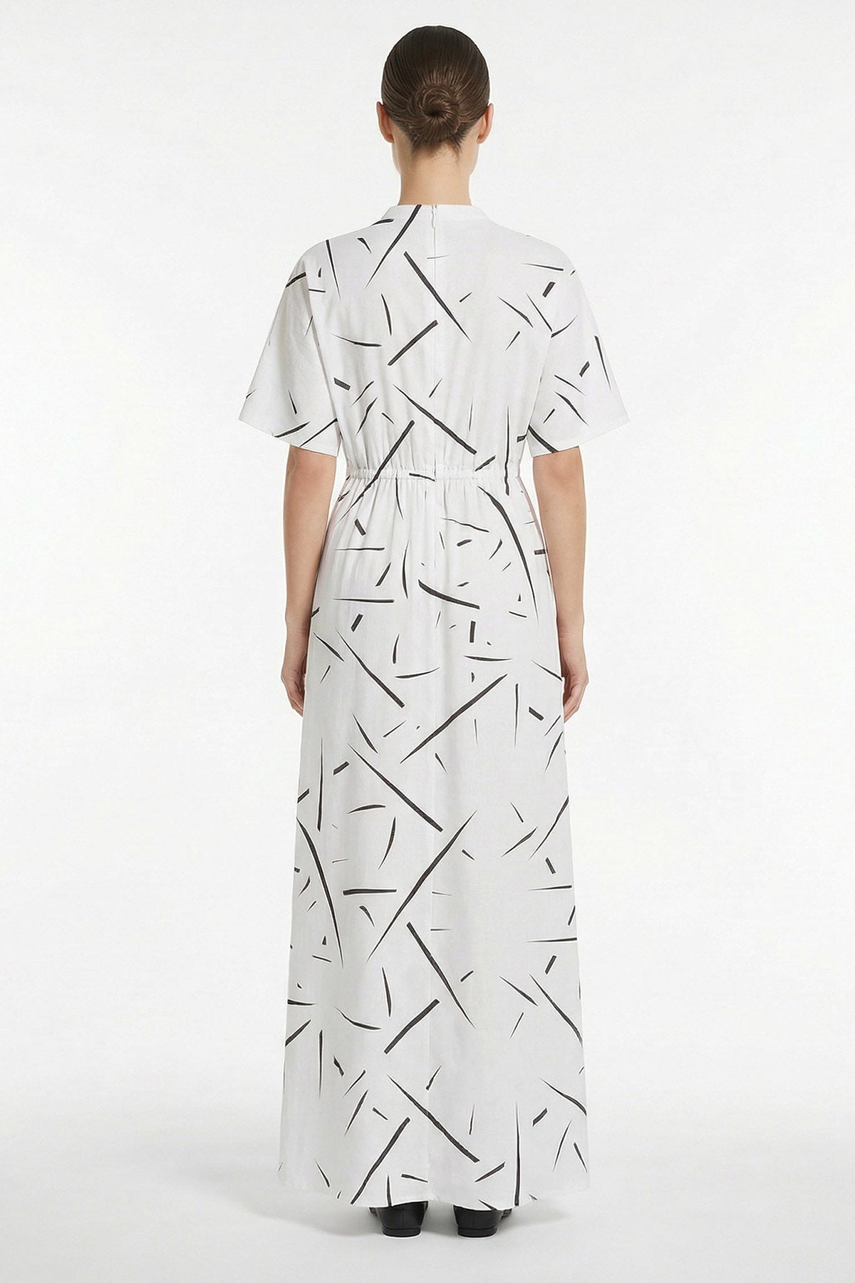 White Viscose Blend Maxi Dress