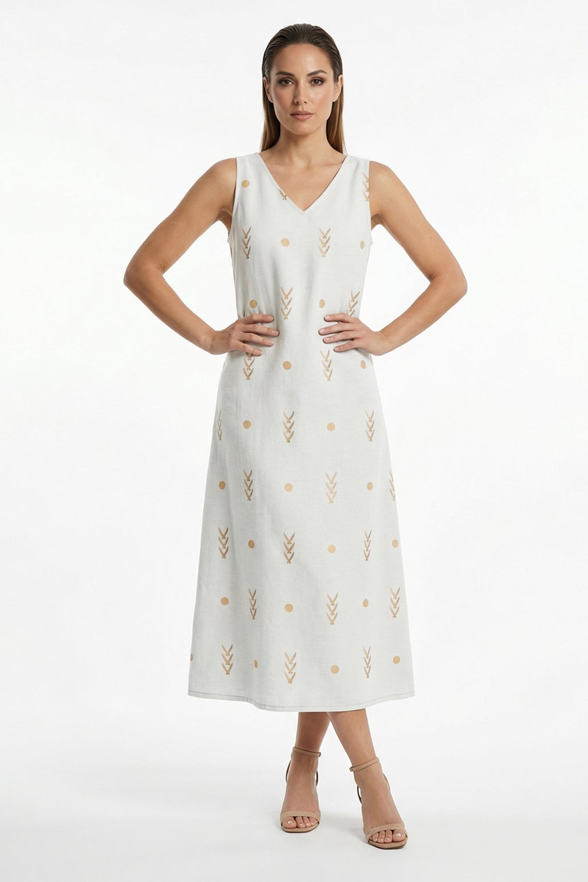 Buy White Viscose Fluid Midi Dress for women by Tezhhomayaa online available at scrollnshops