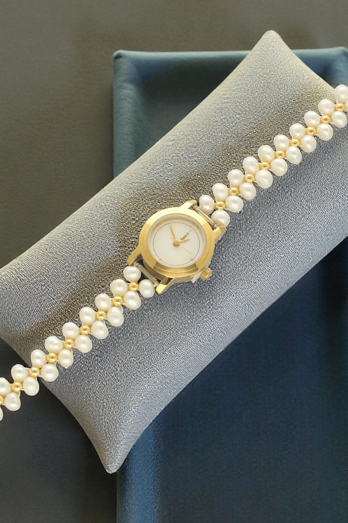 Buy White & Yellow Two Line Watch for women by J Pearls online available at scrollnshops