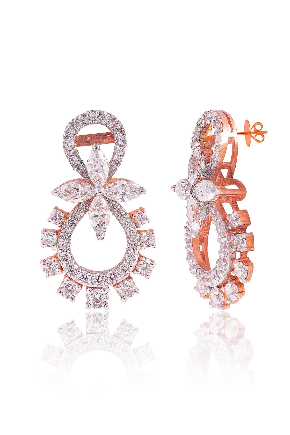 Buy White Zirconia Aurora Earrings by Prata for women online at ScrollnShops