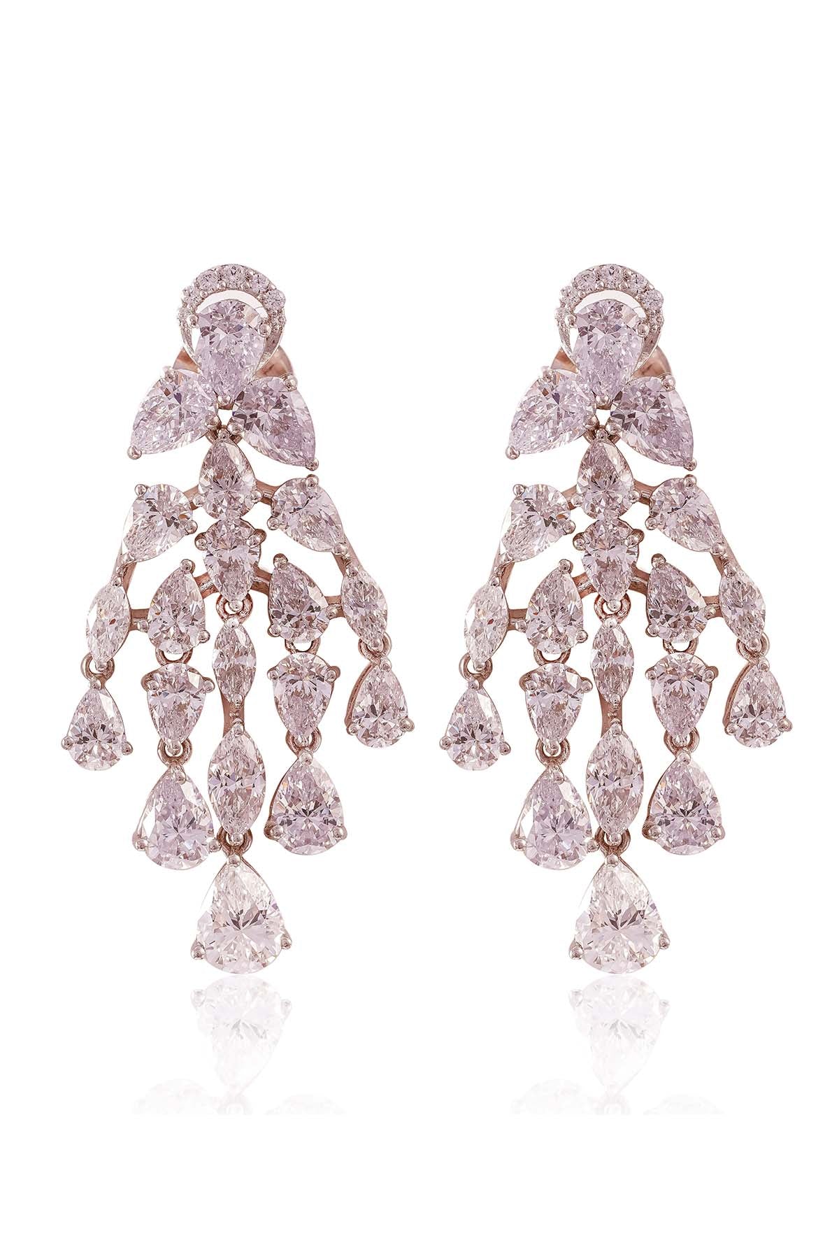 Buy White Zirconia Regalia Earrings by Prata for women online at ScrollnShops