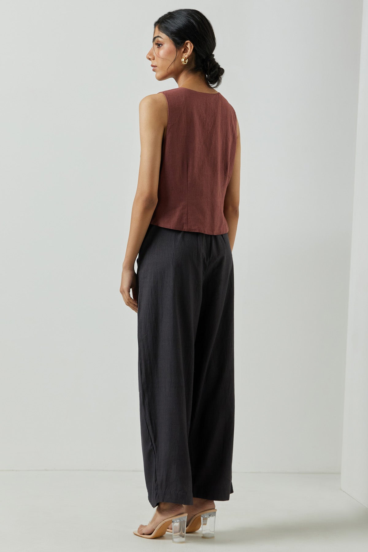 Wine Asymmetrical Coat