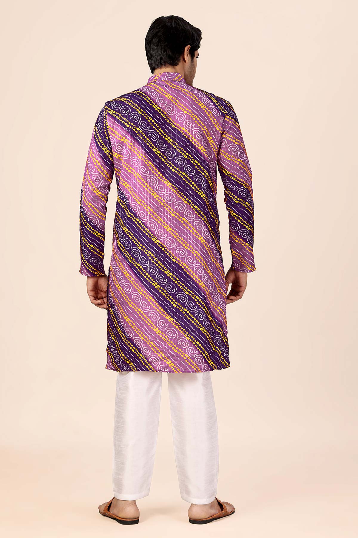 Wine And Purple Bandhani Kurta