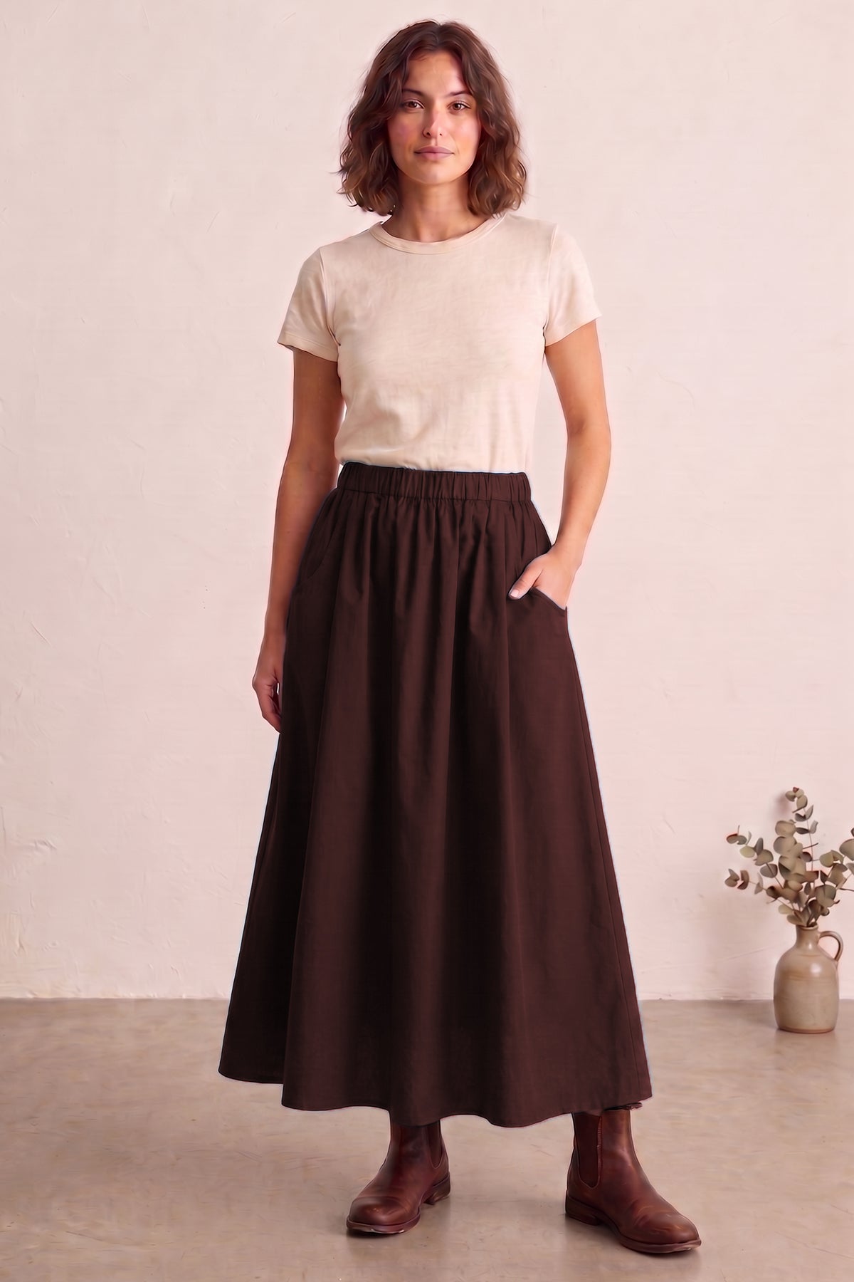 Buy Wine Ankle Length Flare Skirt for women by Sneha B online available at scrollnshops