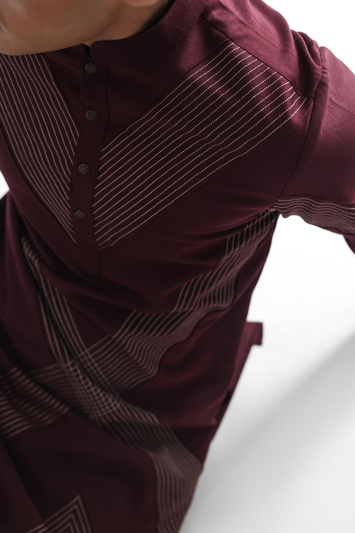 Wine Cross Stitch Kurta & Pants