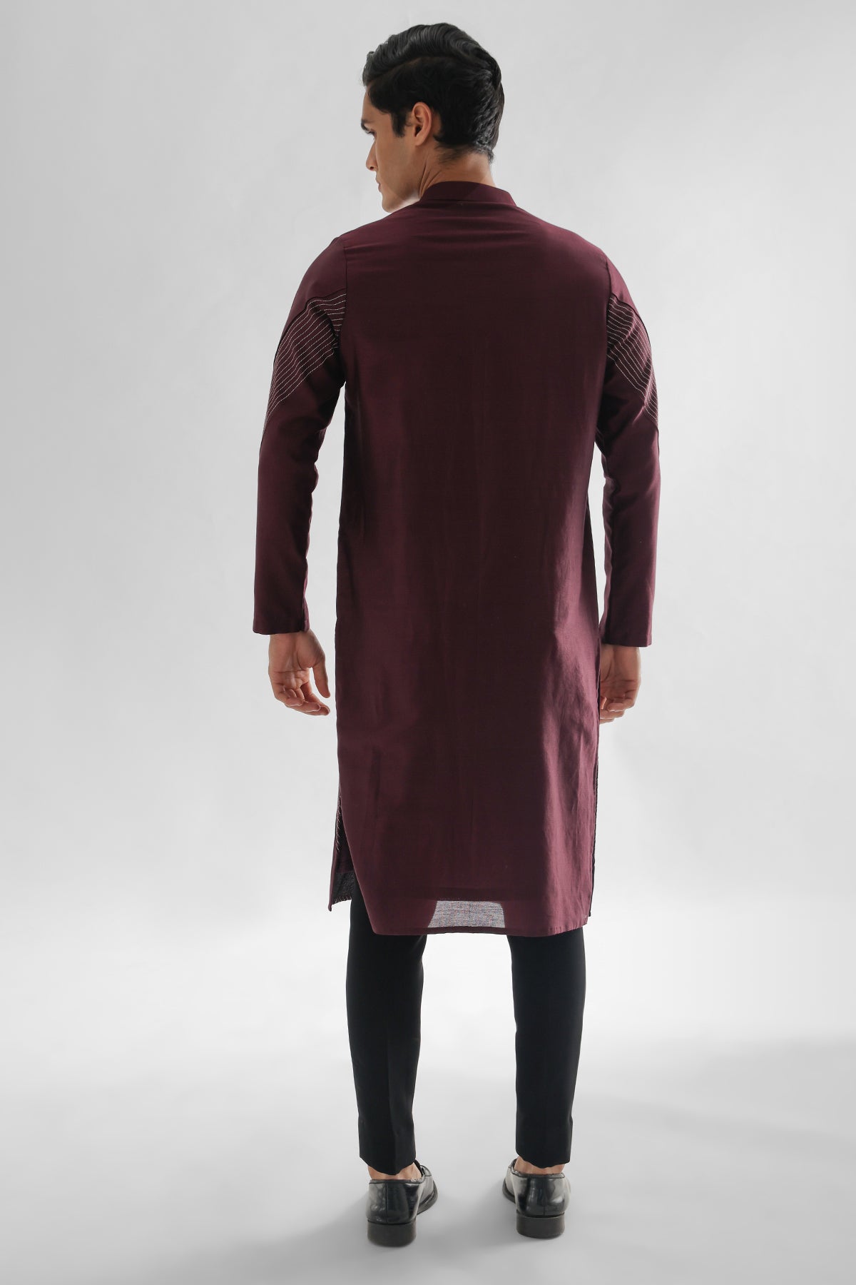 Wine Cross Stitch Kurta & Pants