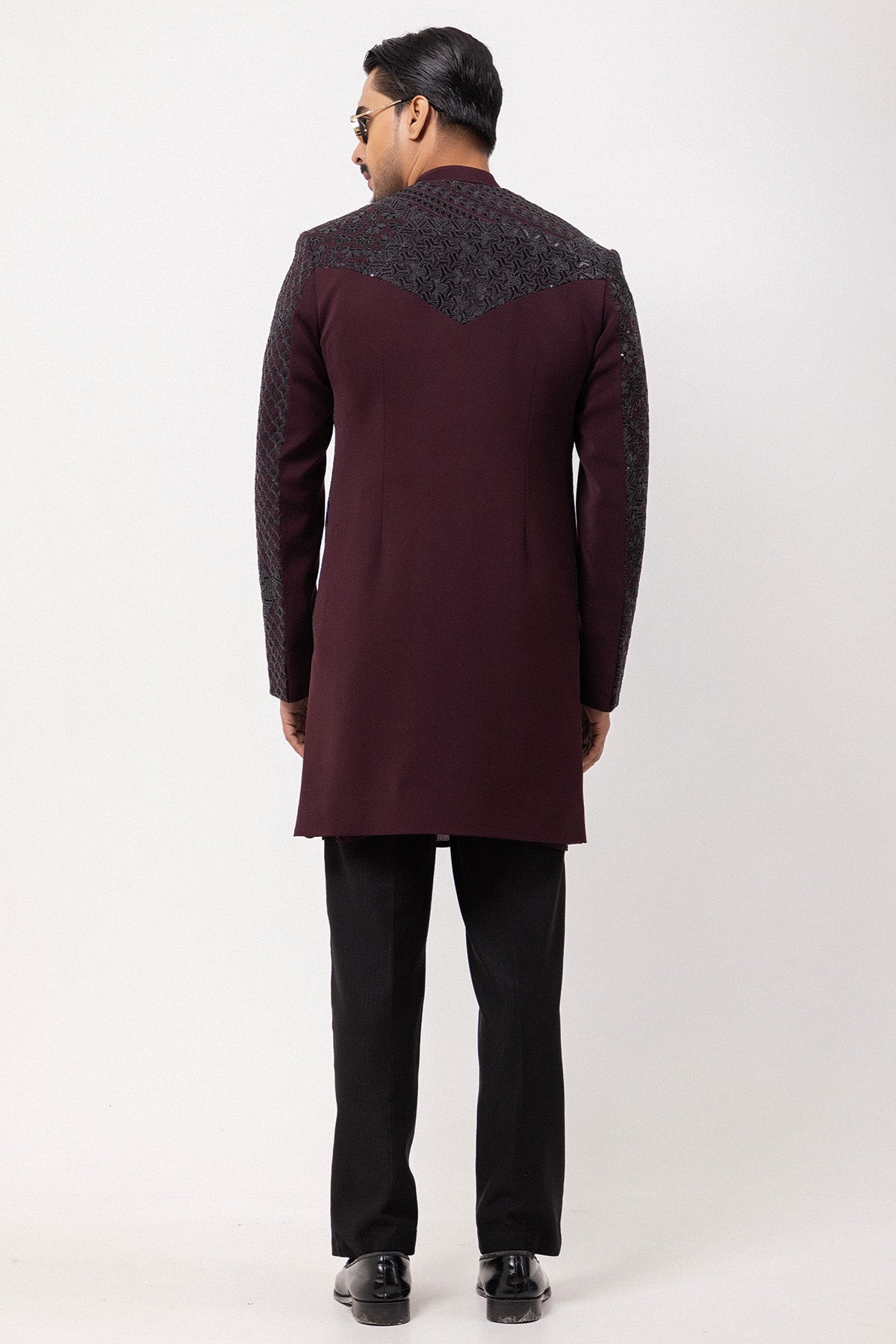 Wine Dori And Sequins Jakcet