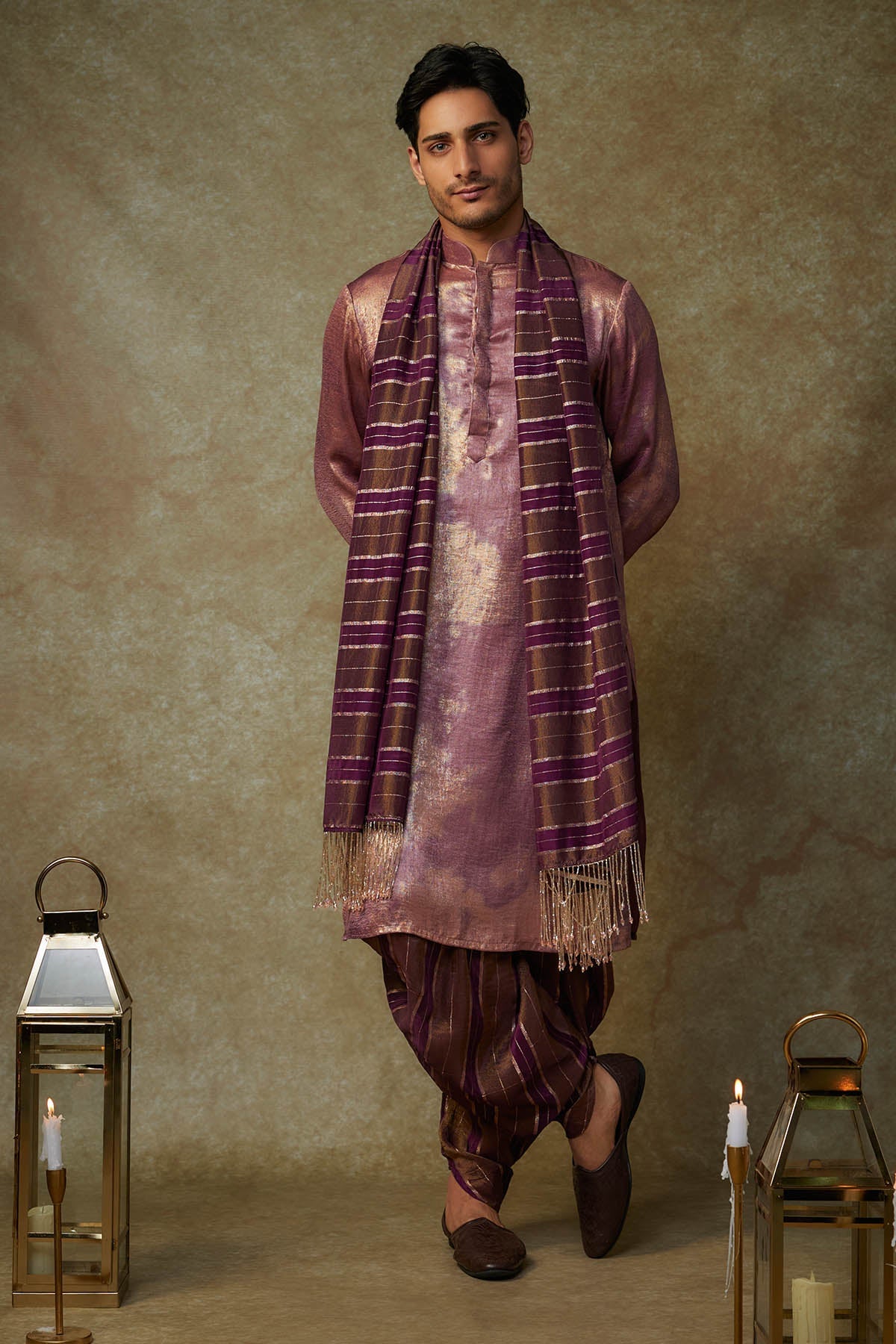 Buy Wine Full Sleeves Kurta Set by Masumi Mewawalla for men online at ScrollnShops