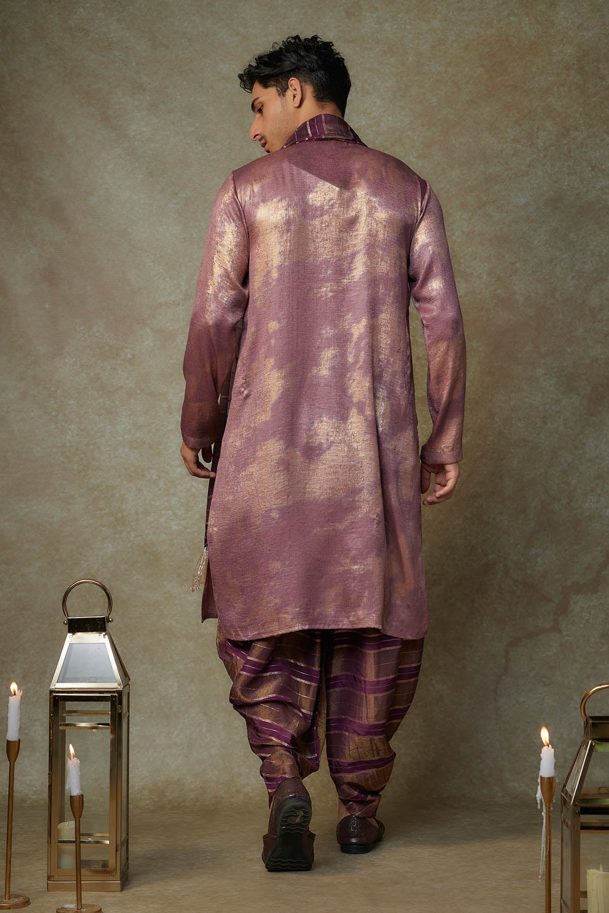 Wine Full Sleeves Kurta Set