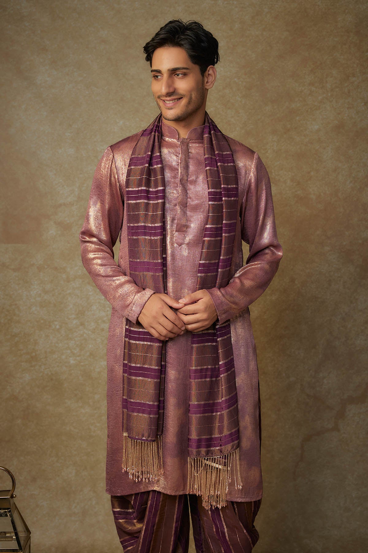 Wine Full Sleeves Kurta Set