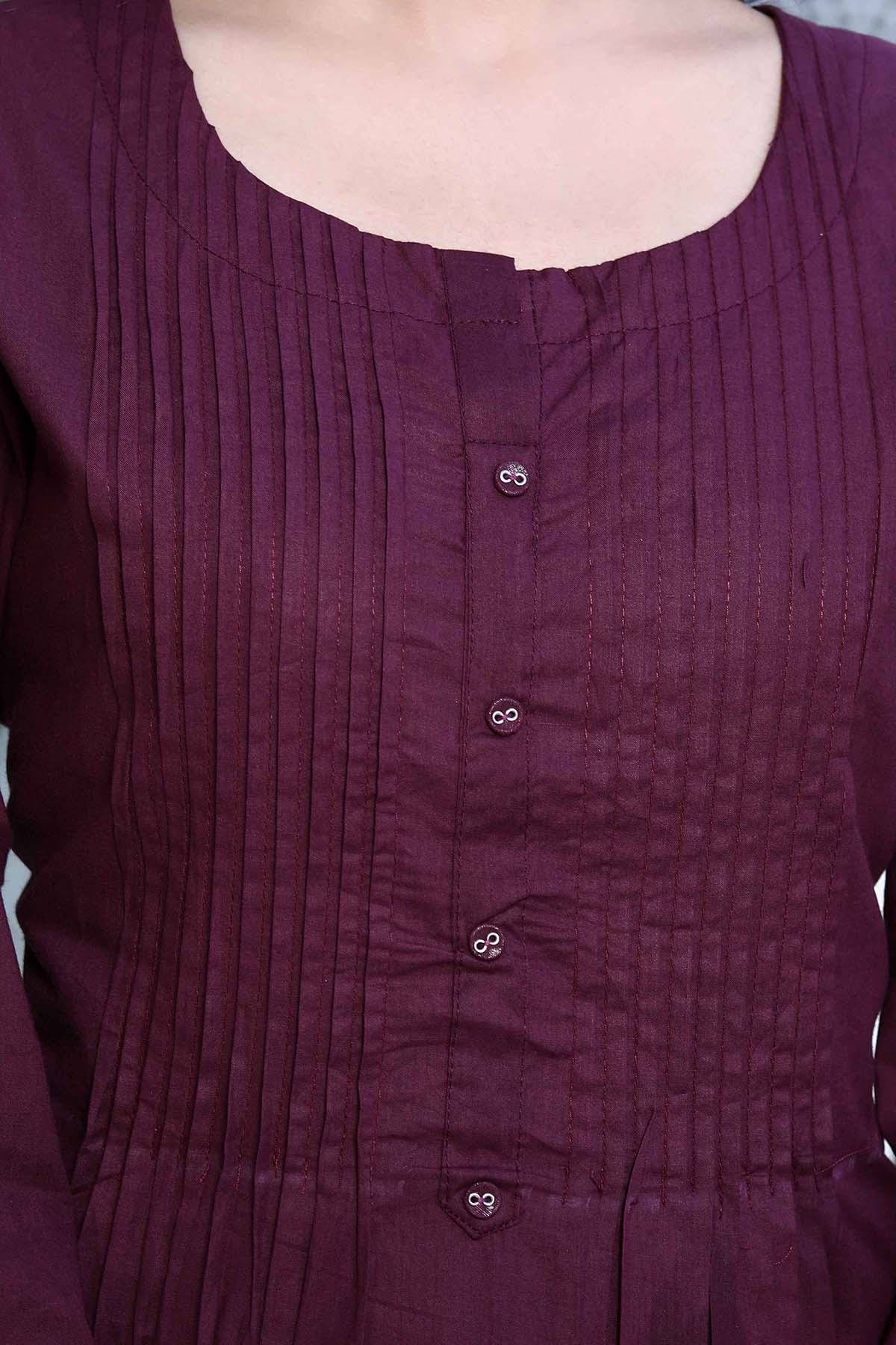 Wine Pintuck Kurta & Palazzo