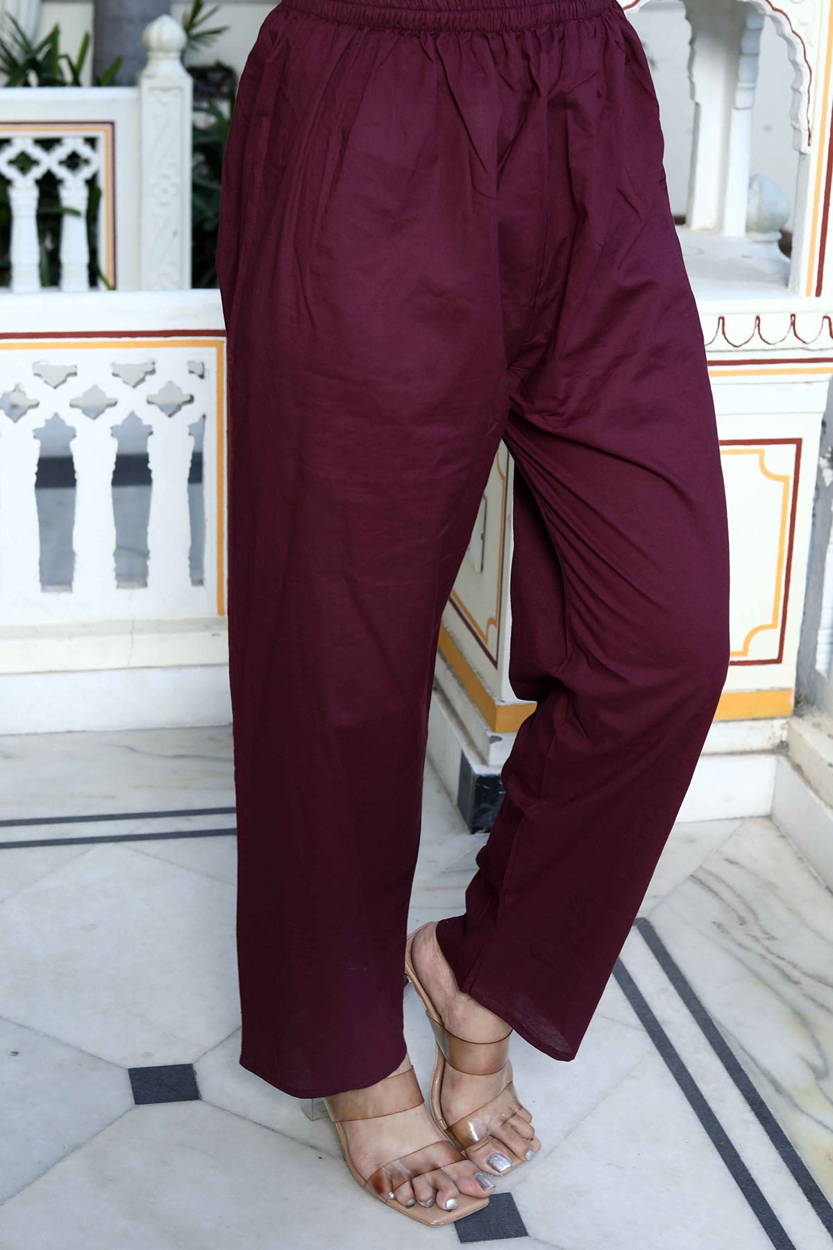 Wine Pintuck Kurta & Palazzo