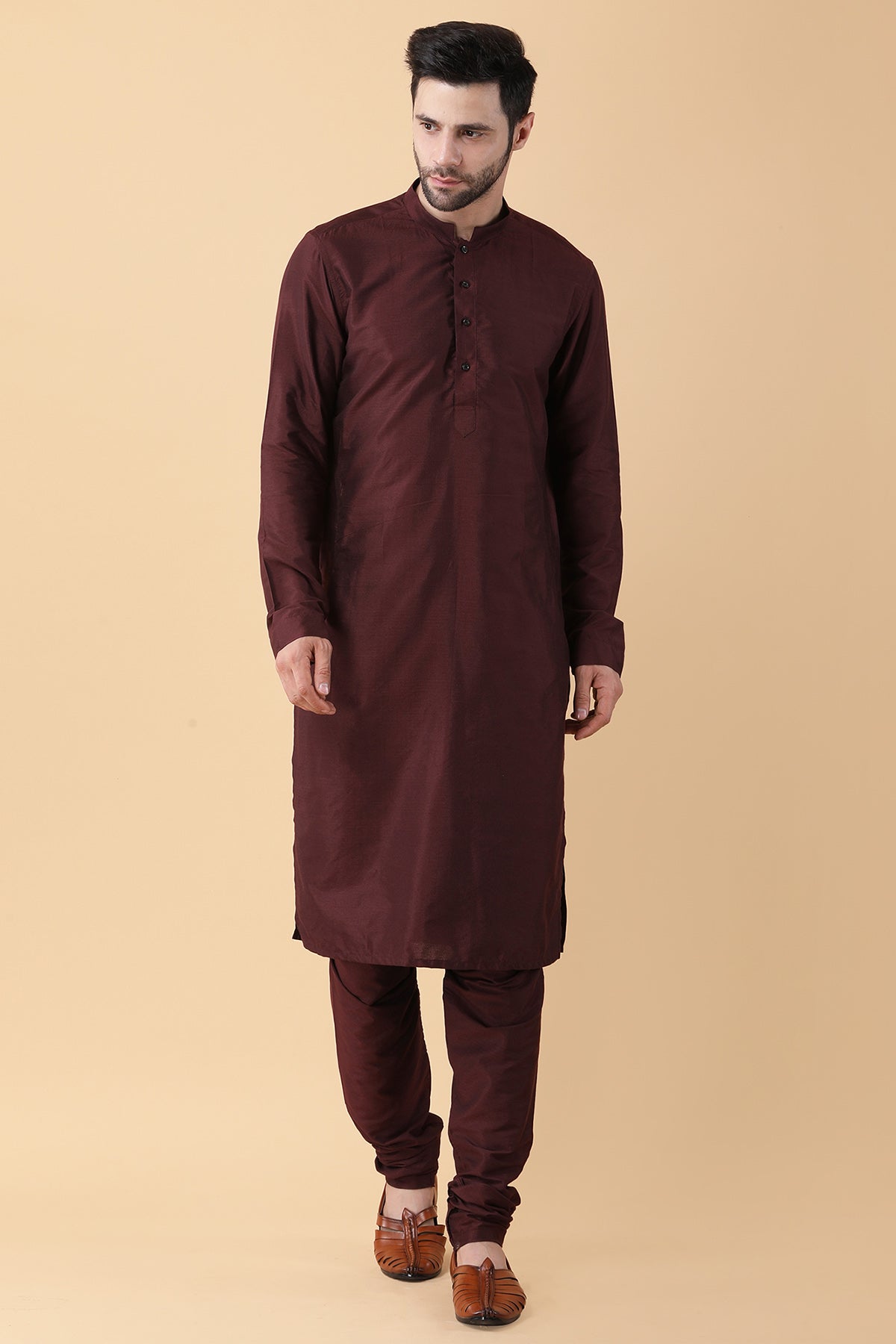 Wine Sequins Work Bundi Set