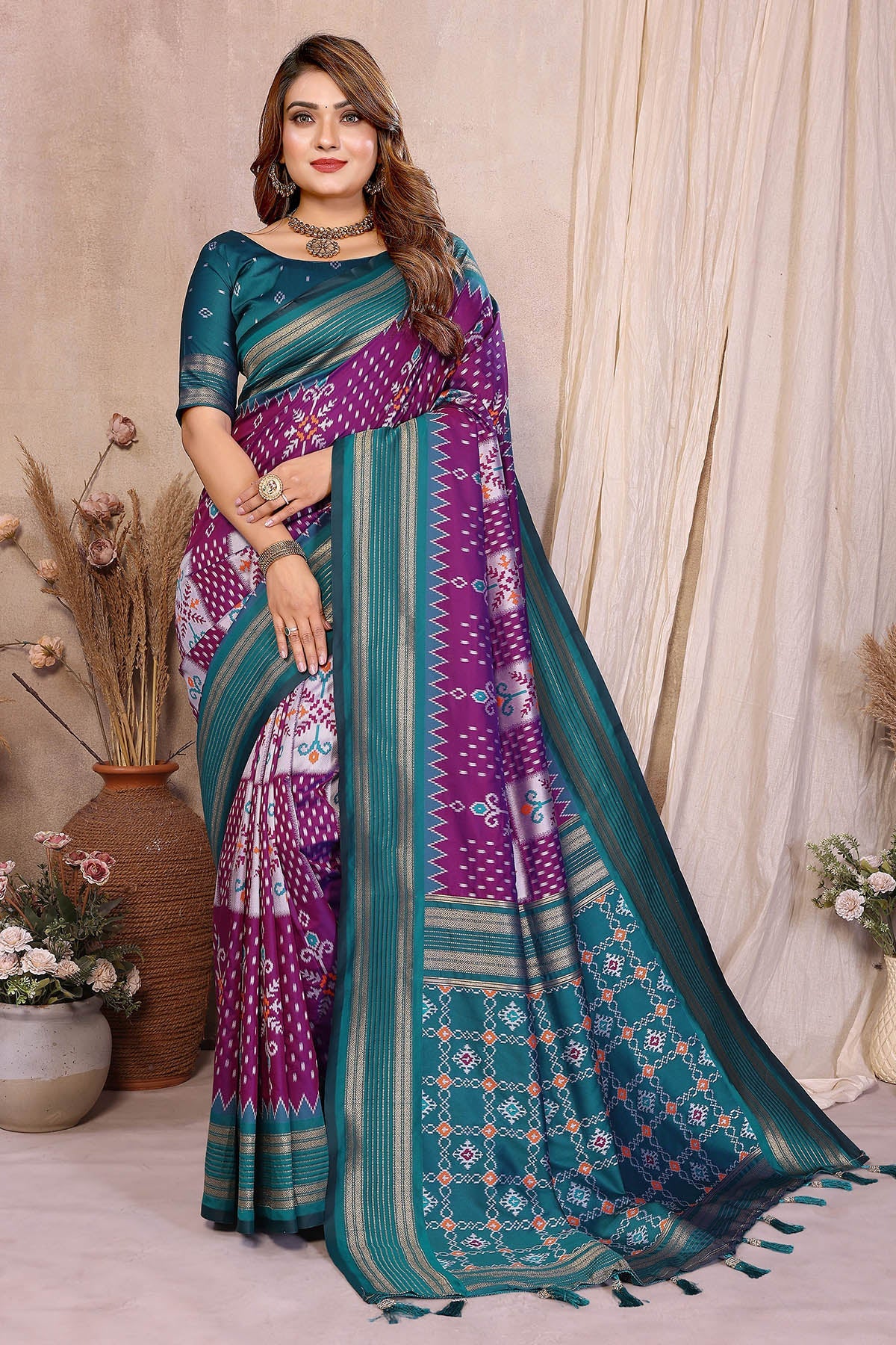 Buy Wine Soft Silk Weaving Saree for women by Aastha Fashion online available at scrollnshops