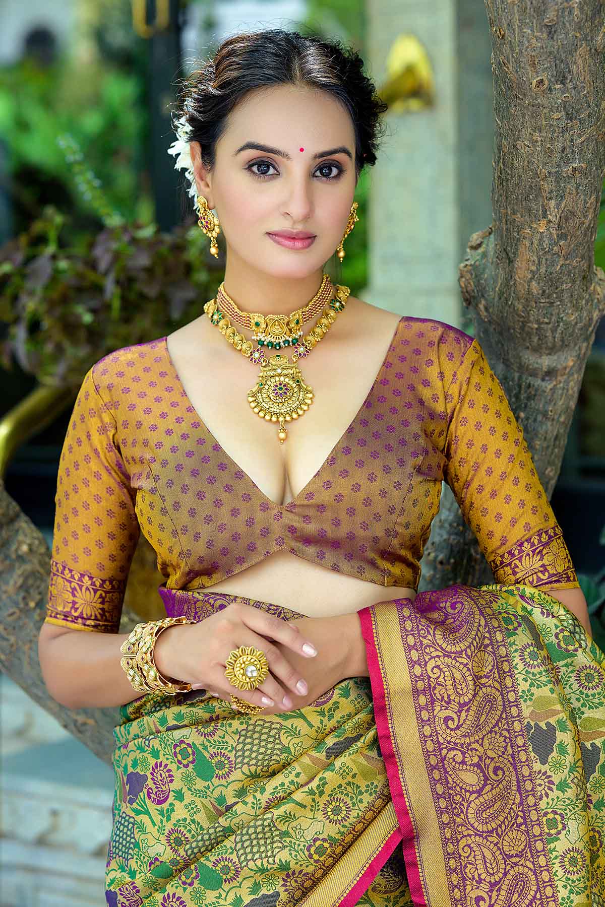 Wine Zari Woven Design Saree