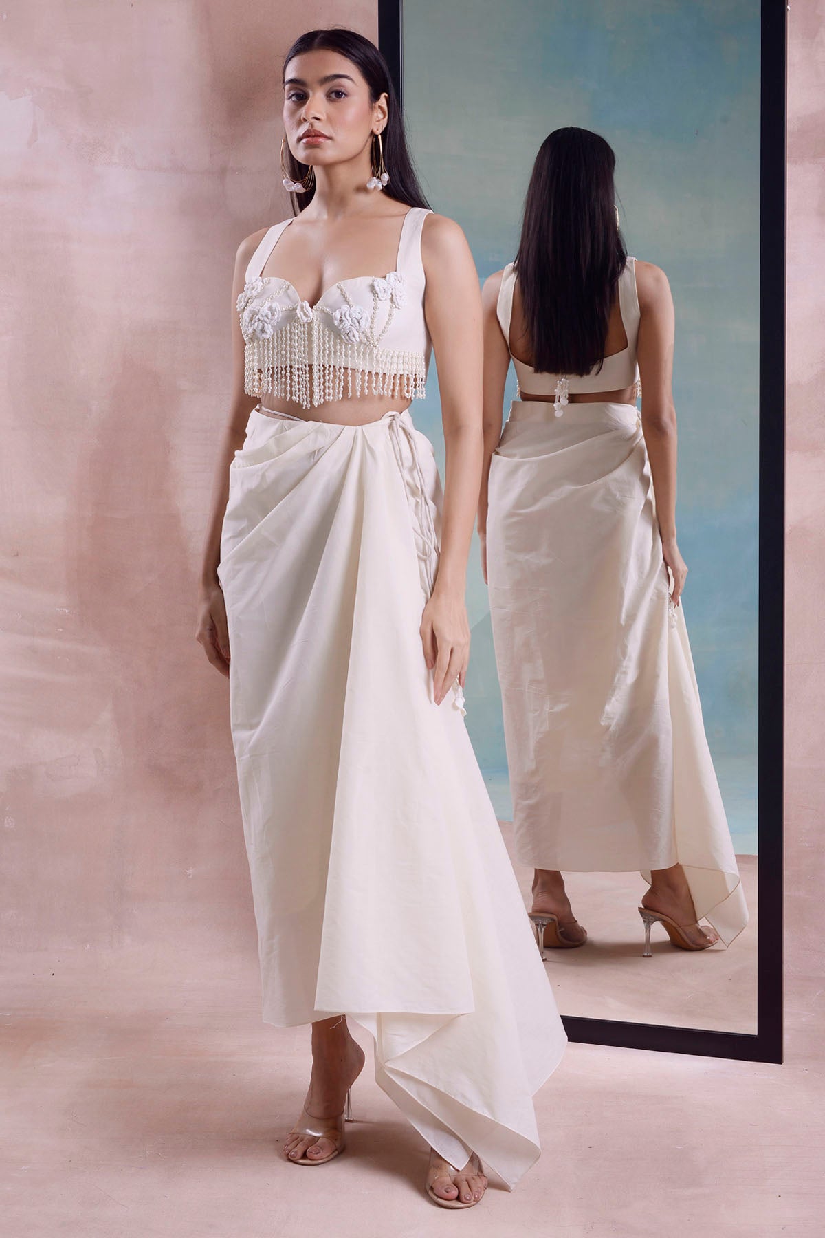 Wrap Draped Skirt & Floret Top