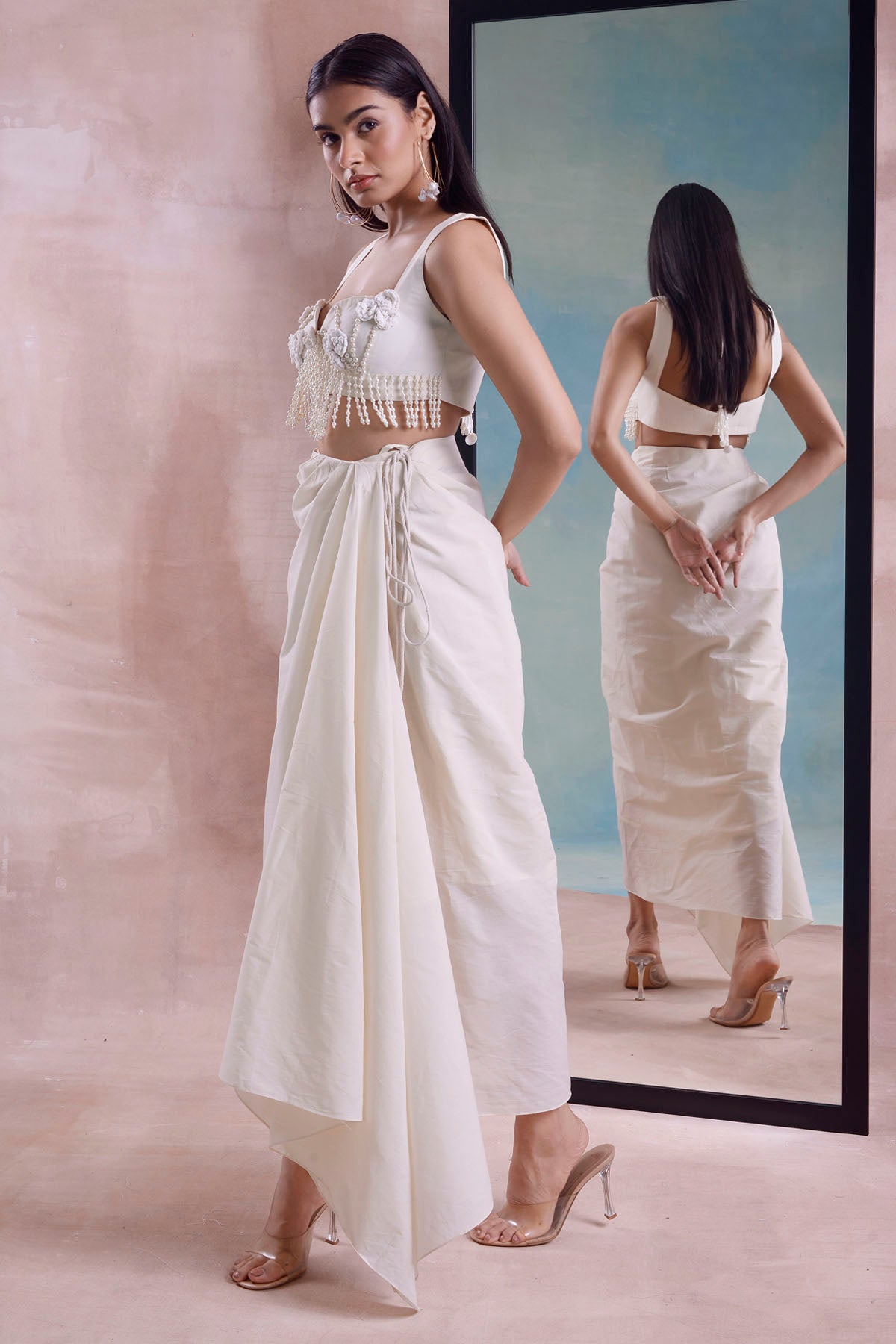 Wrap Draped Skirt & Floret Top