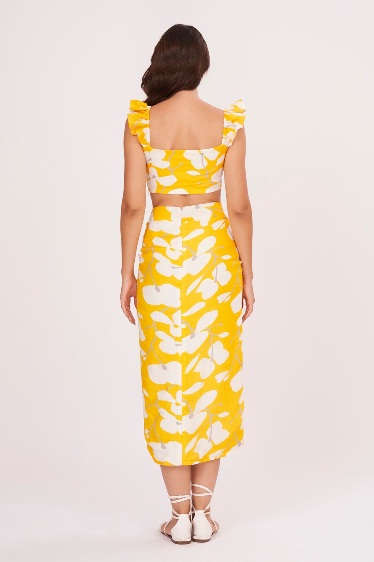 Yellow Abstract Print Co-ord Set