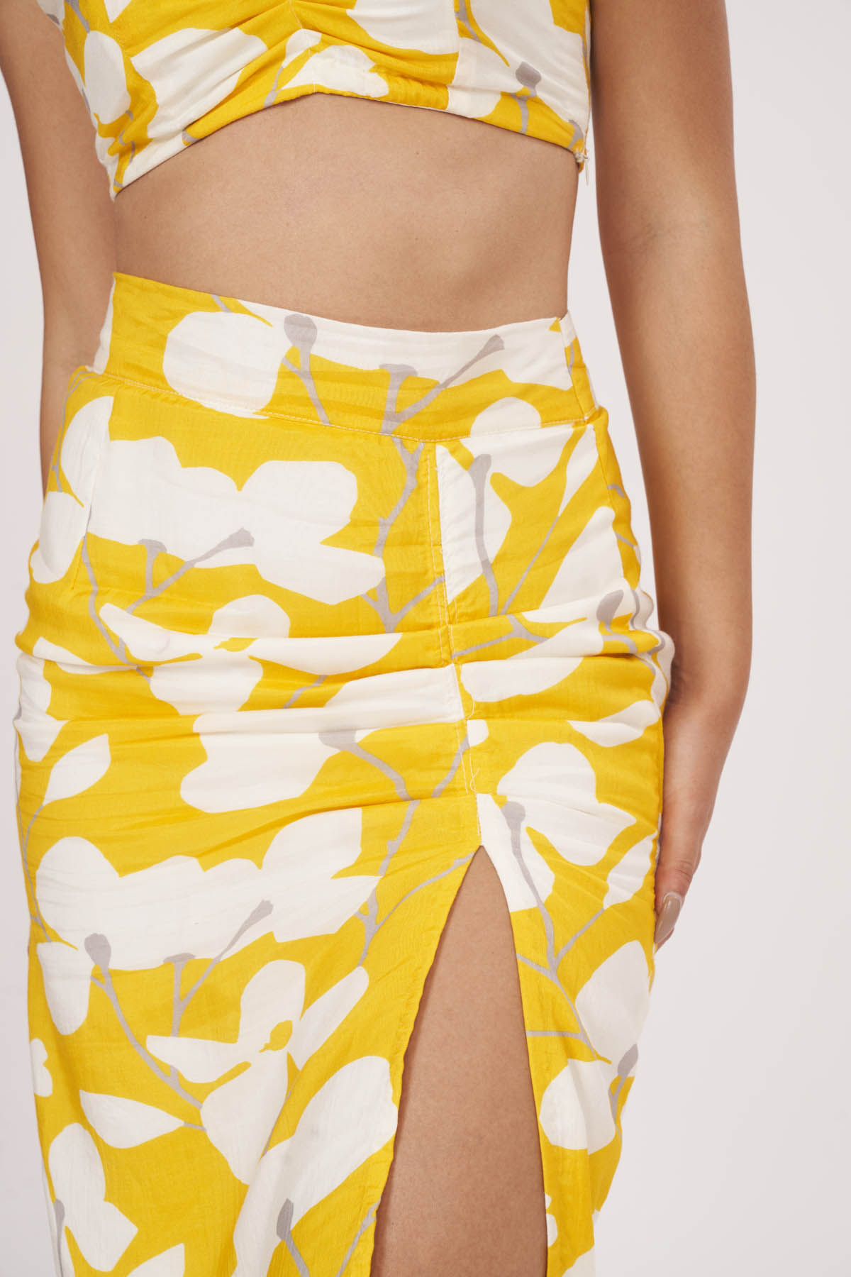 Yellow Abstract Print Co-ord Set