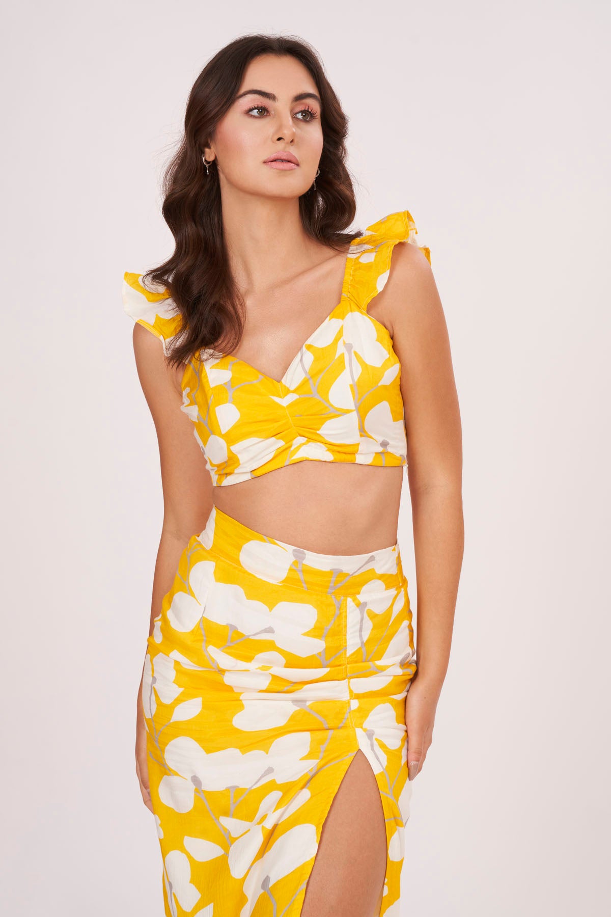 Yellow Abstract Print Co-ord Set