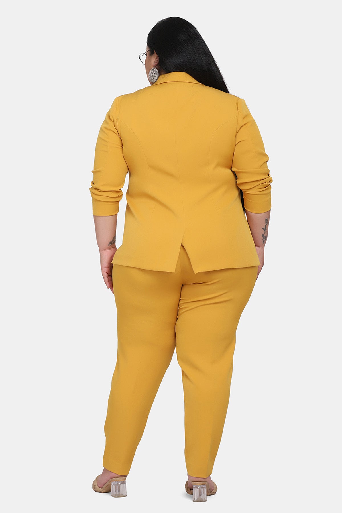 Yellow Casual Pant Suit