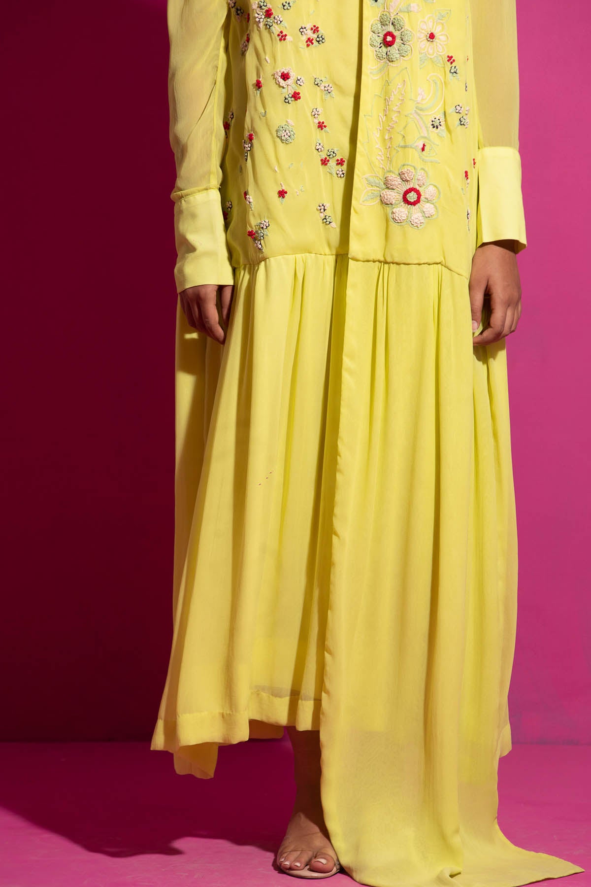 Yellow Chanderi Silk Dress