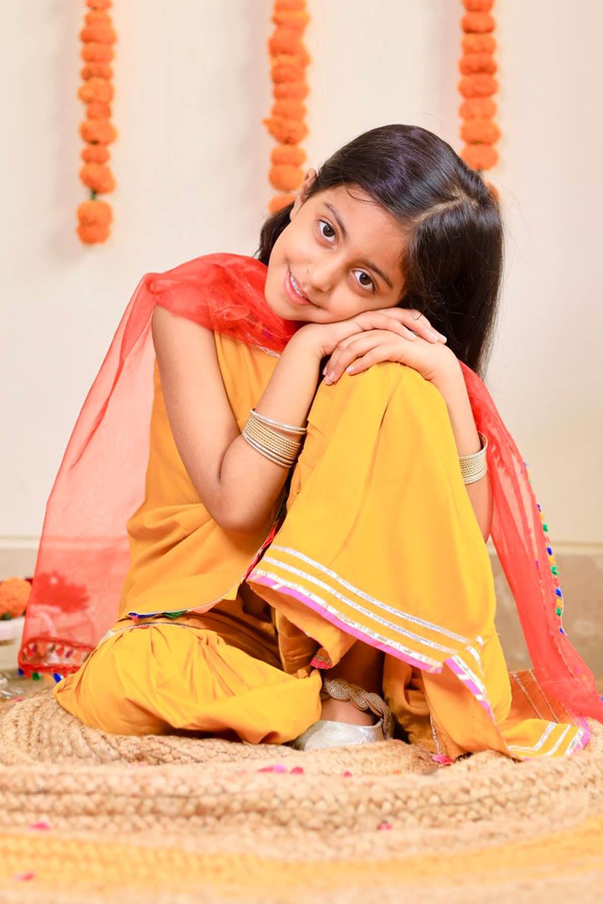 Yellow Embellished Kurta & Sharara Set