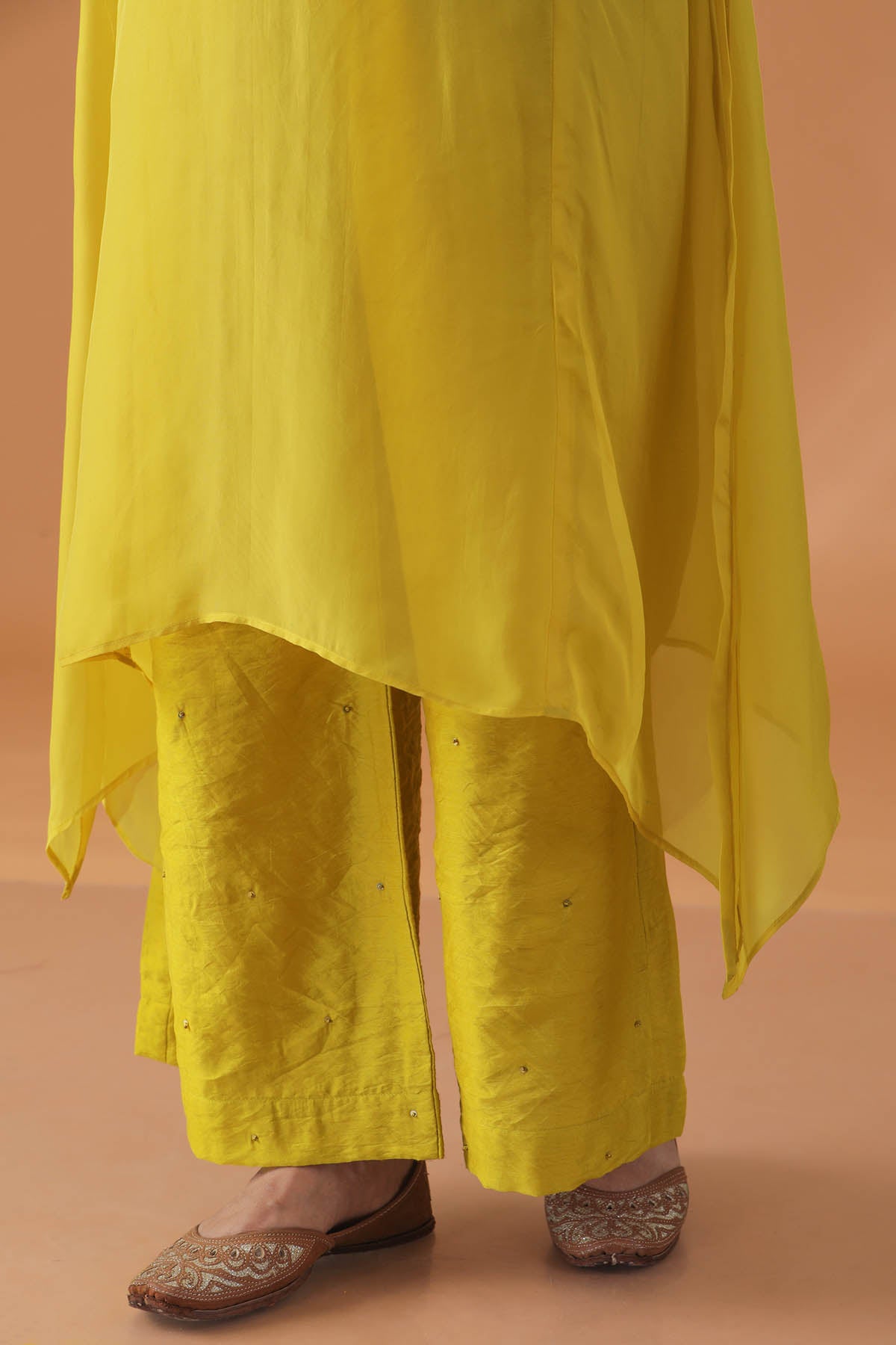 Yellow Embroidered Kaftan Set