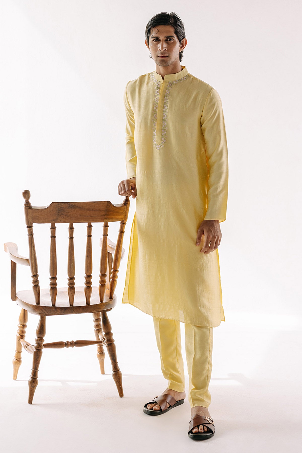 Yellow Embroidered Kurta Set