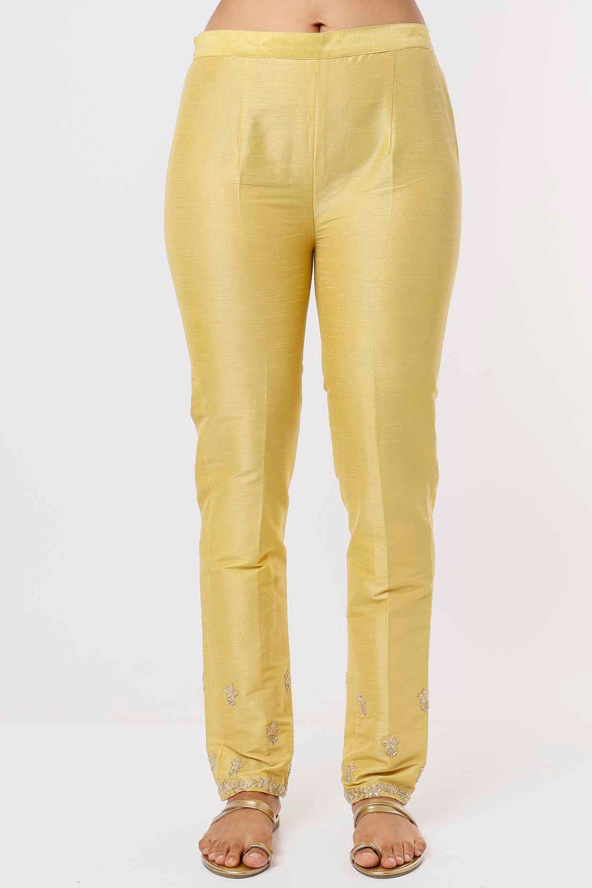 Yellow Embroidered Kurta & Pants