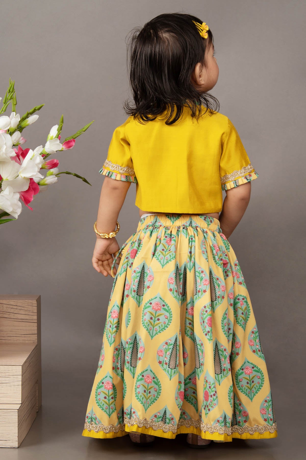 Mustard Yellow Embroidered Lehenga Set