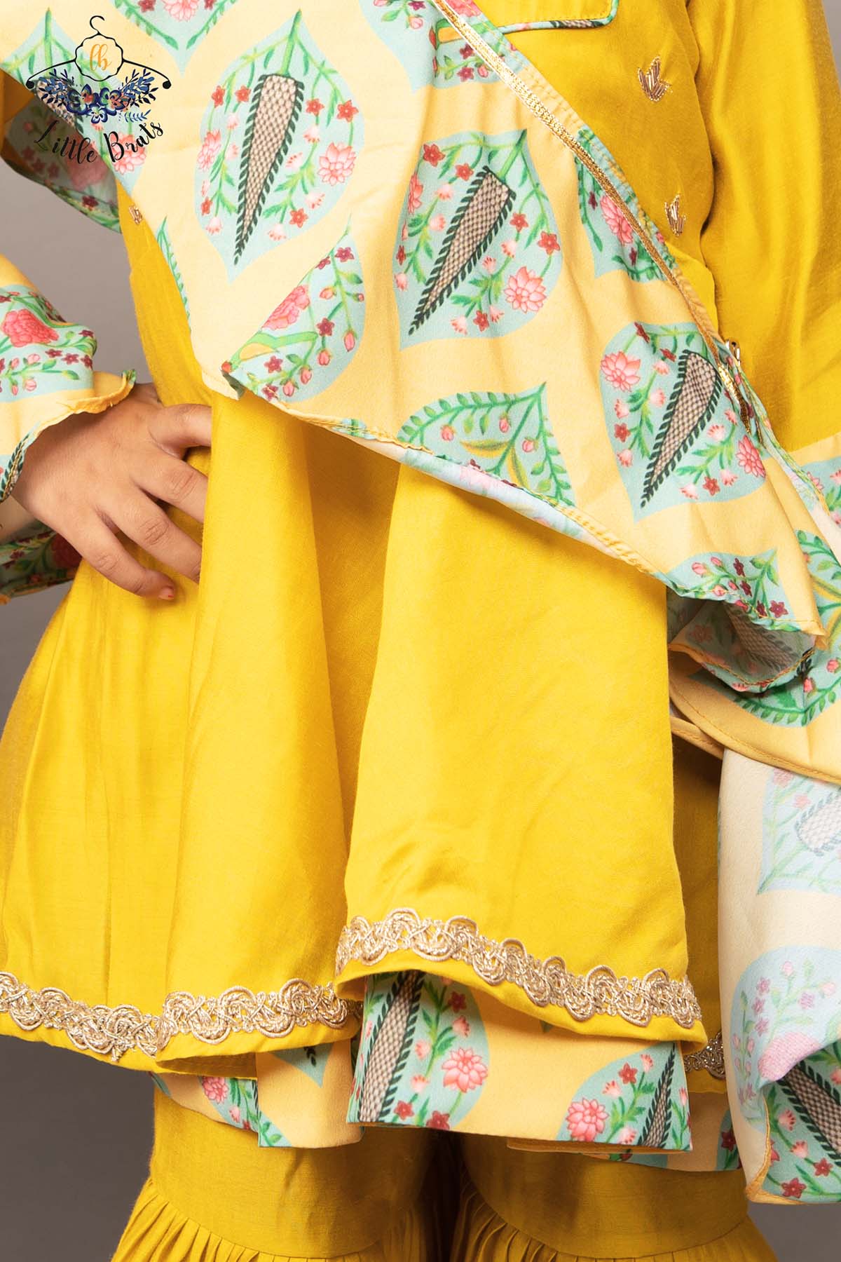 Yellow Flared Kurta Sharara Set