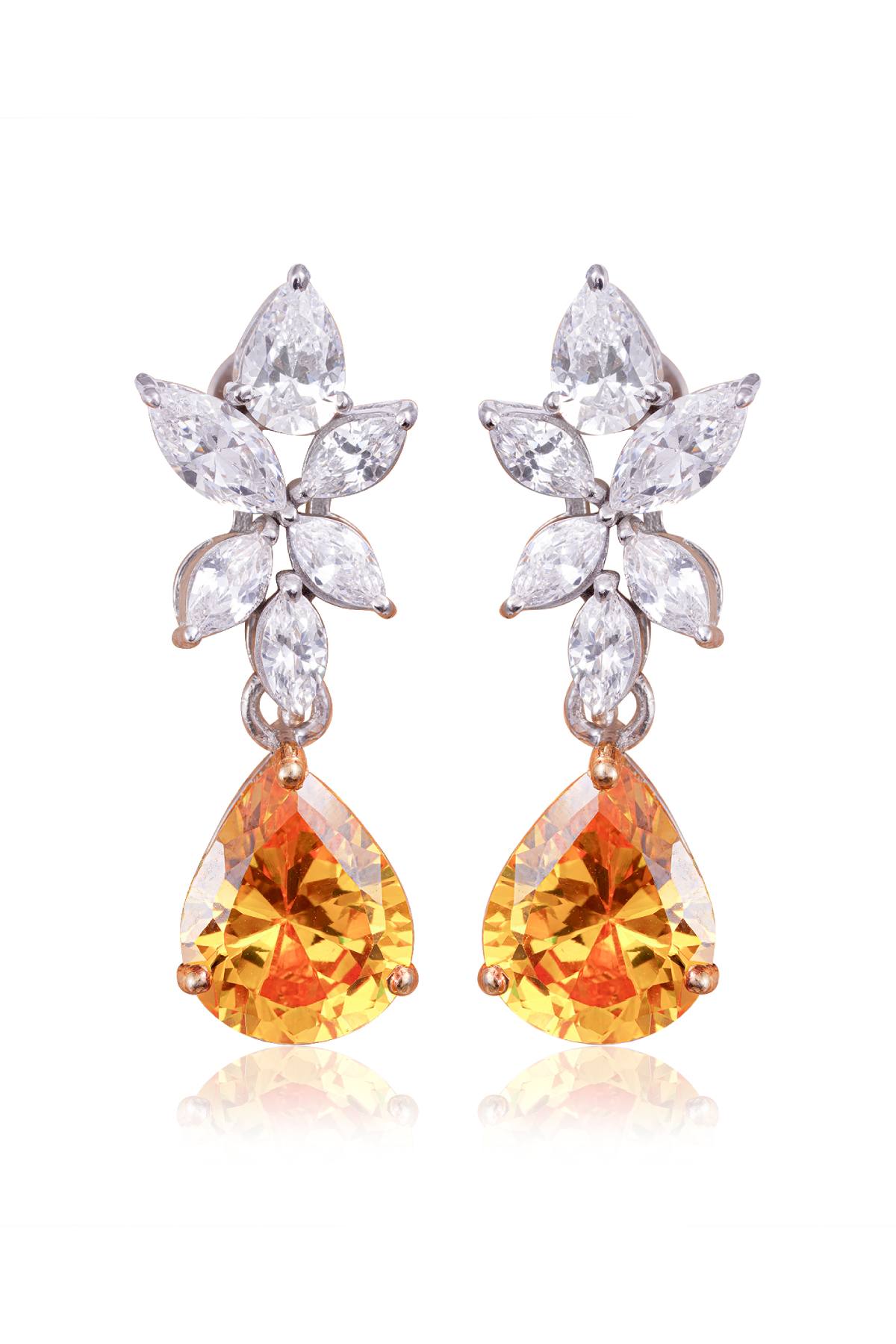 Yellow Floral Drop Earrings