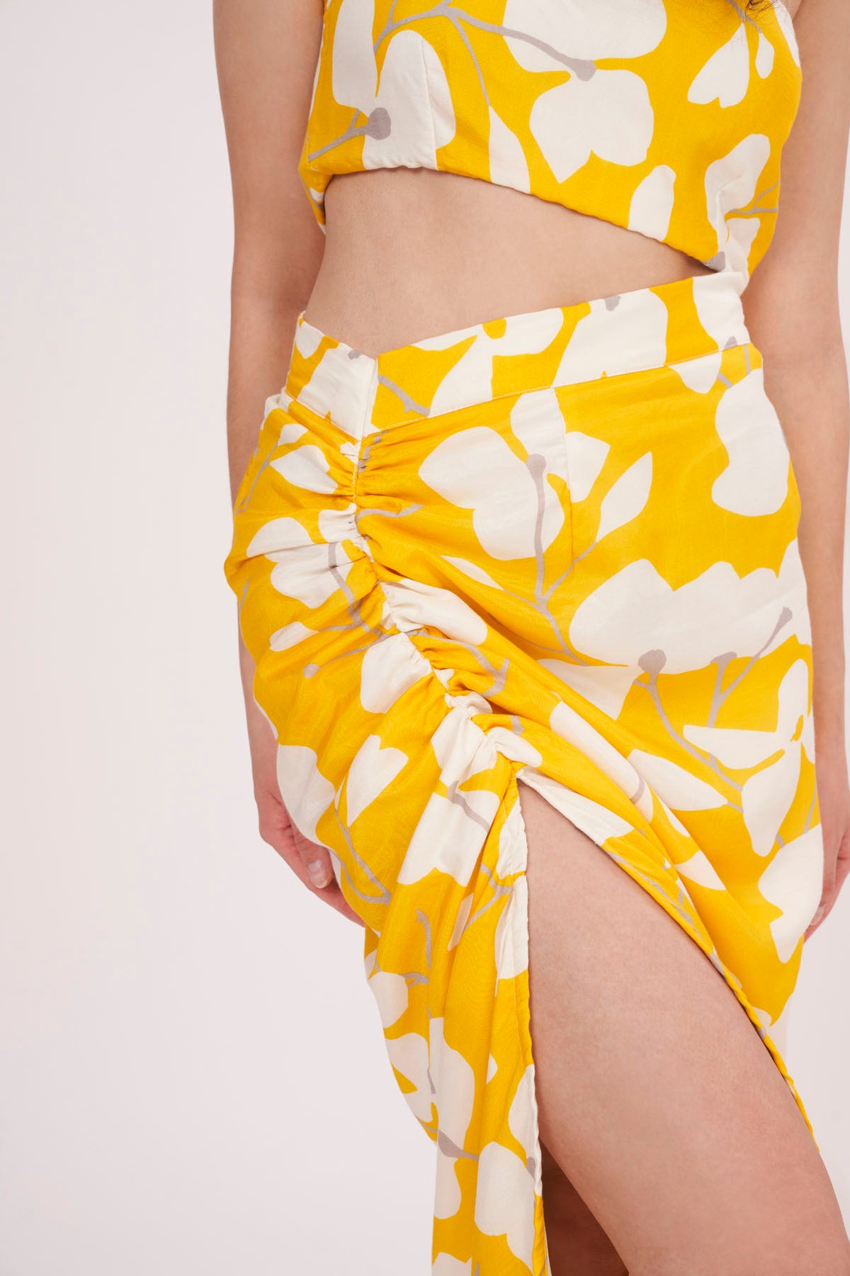 Yellow Floral Muslin Co-ord Set