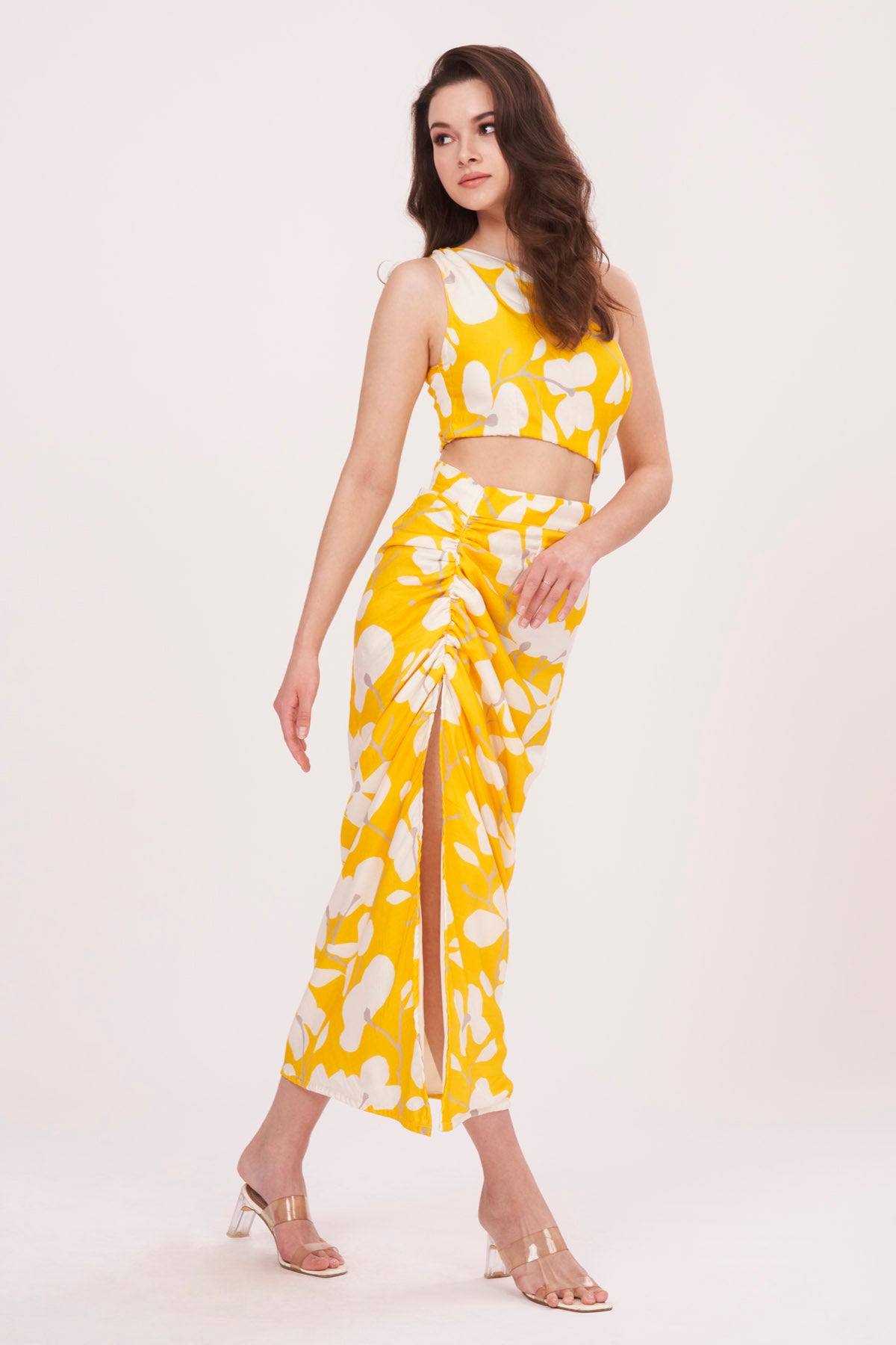 Yellow Floral Muslin Co-ord Set