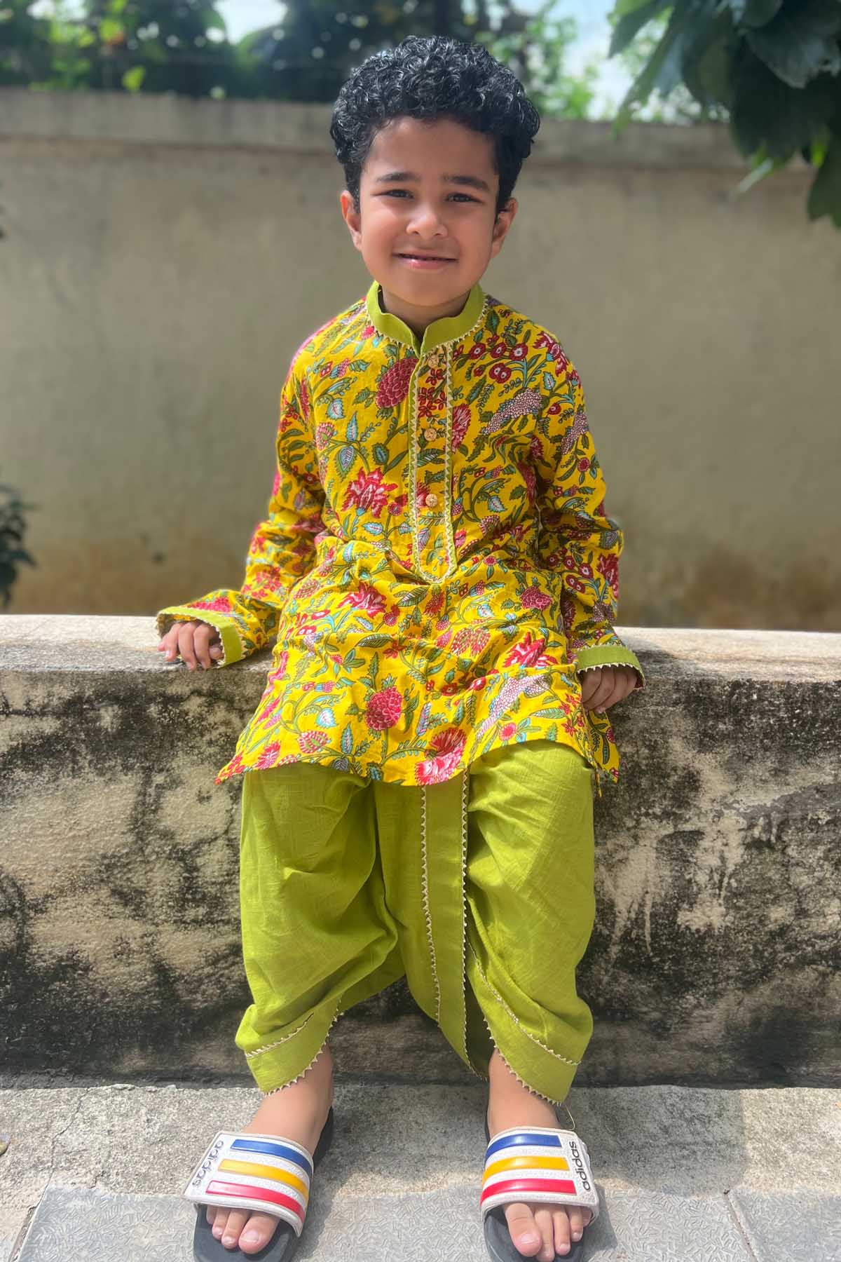 Yellow Gota Patti Kurta Dhoti Set