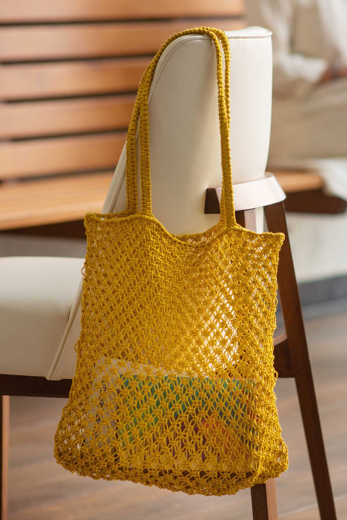 Yellow Jute Chords Tote Bag