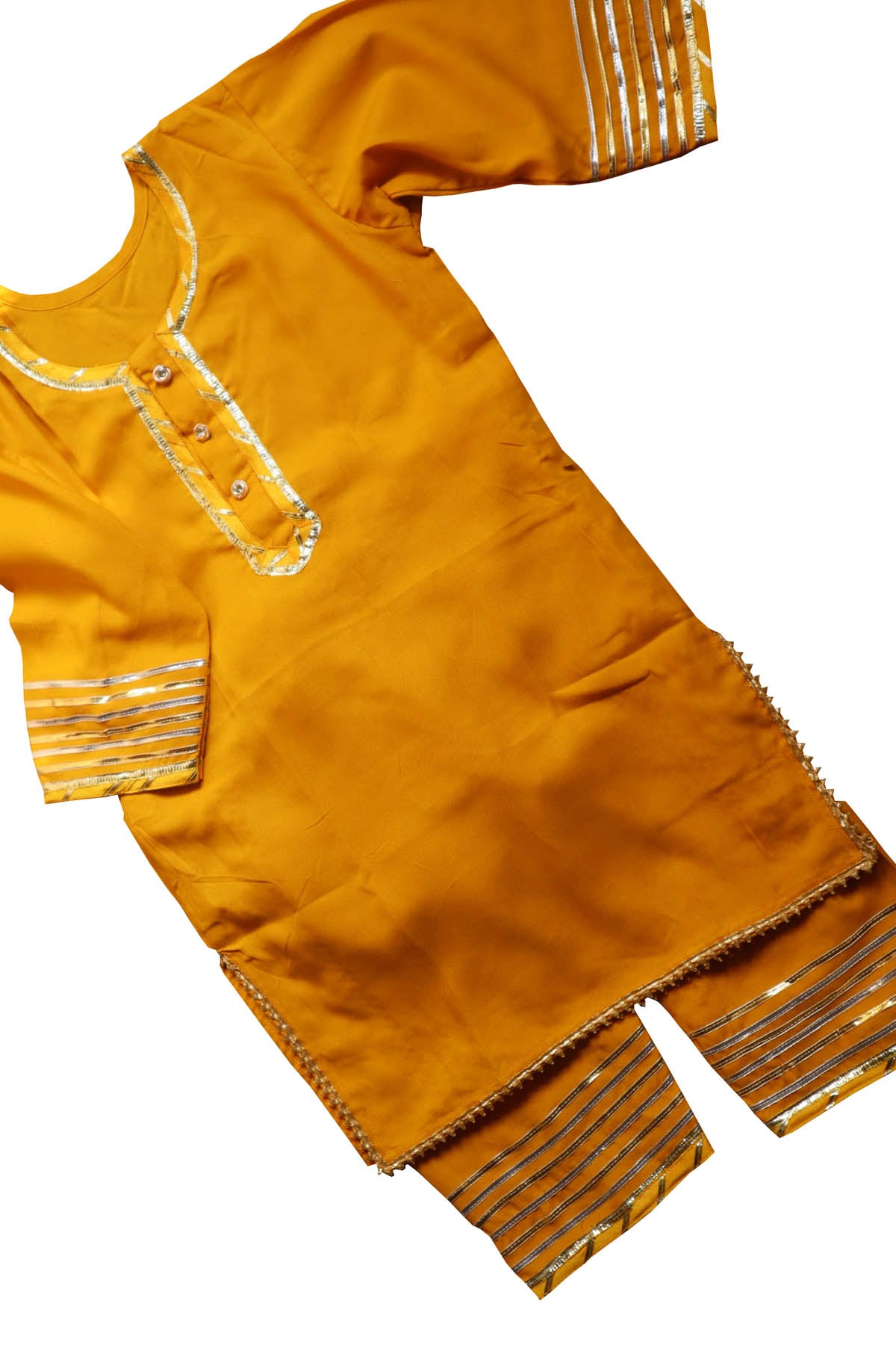 Yellow Lace Embellished Kurta Set