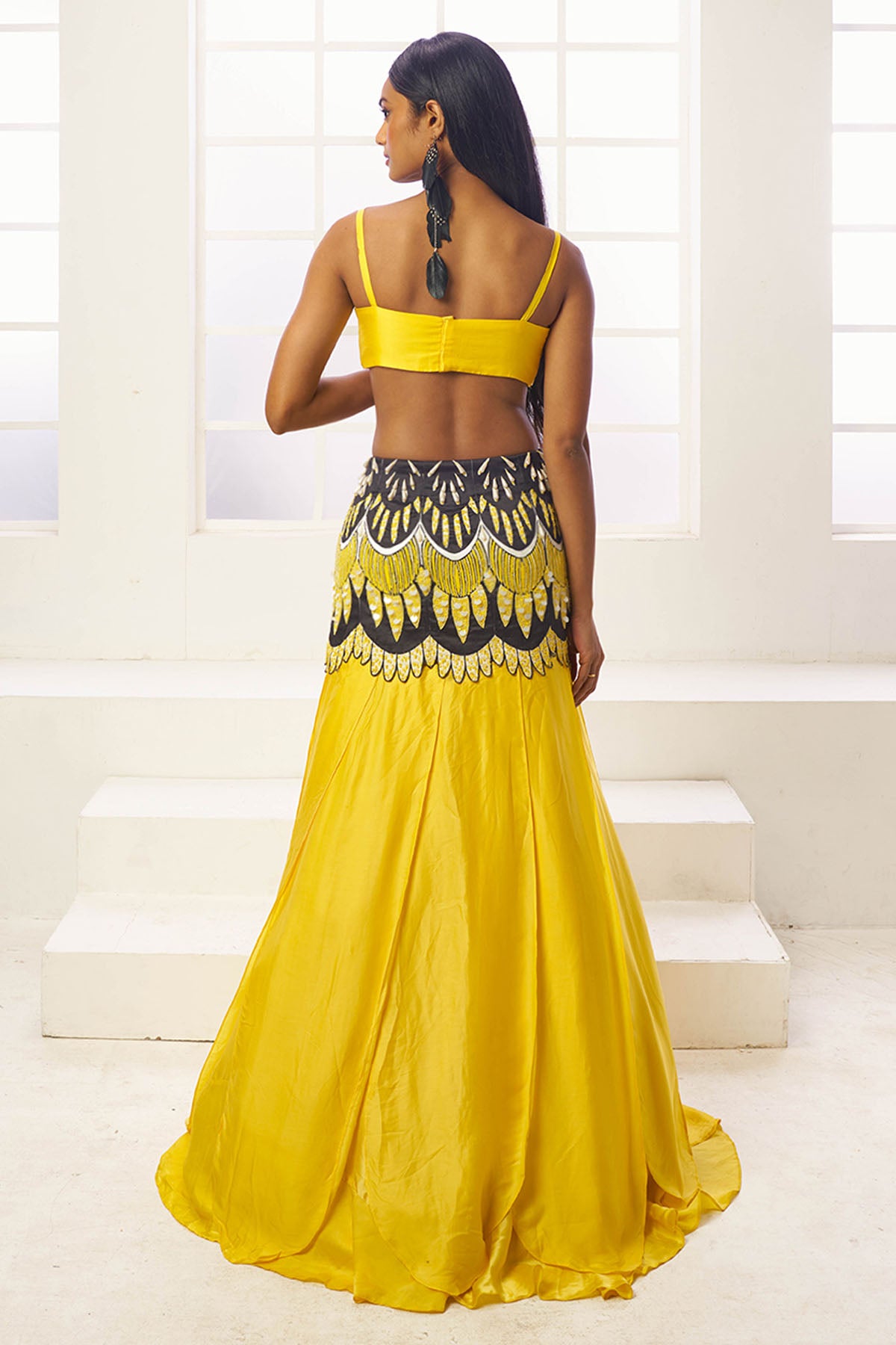 Yellow Lehenga & Crop Top Set