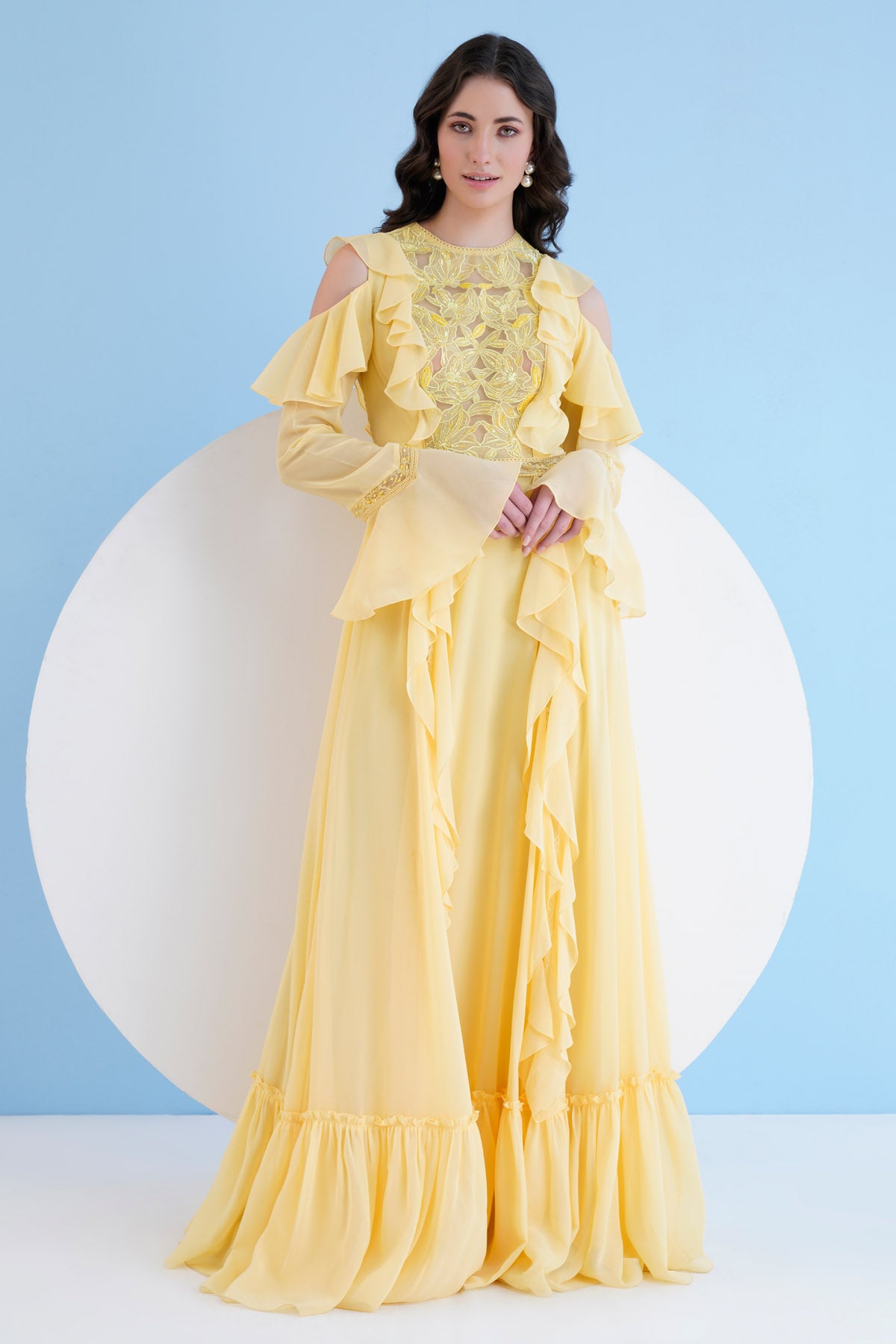 Yellow Long Georgette Dress