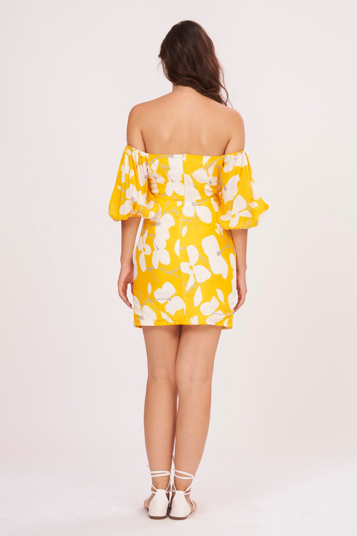 Yellow Muslin Floral Print Dress