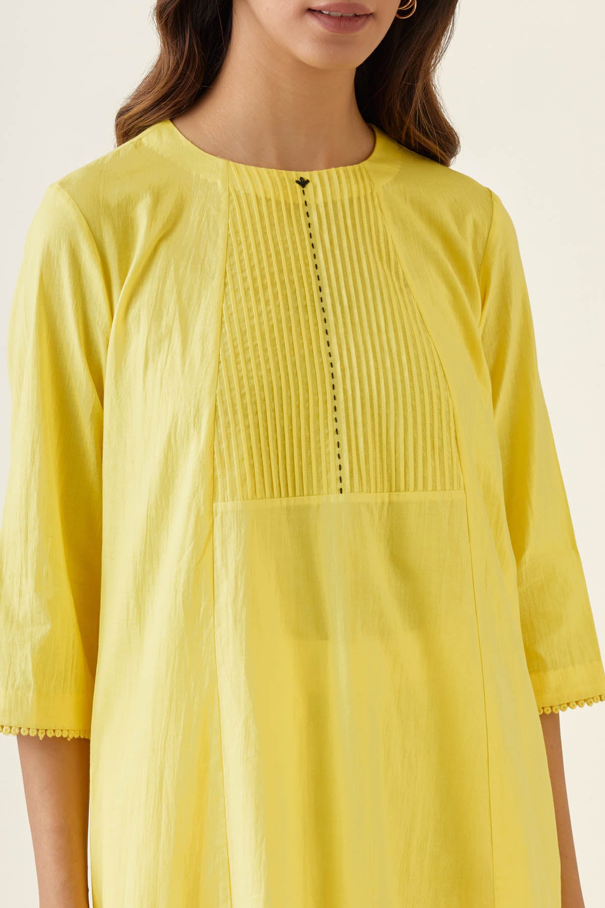 Yellow Pintuck Kurta & Pants