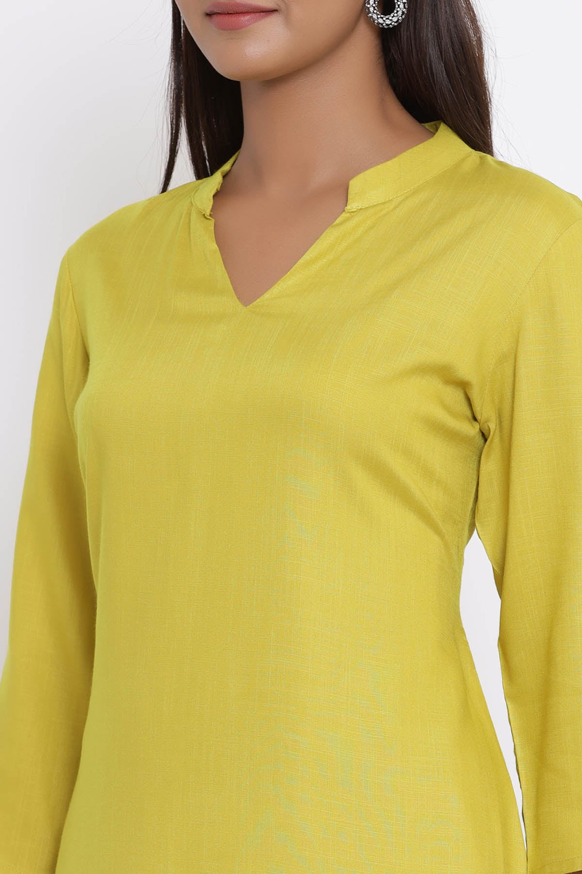 Yellow Rayon Kurta & Sharara Set